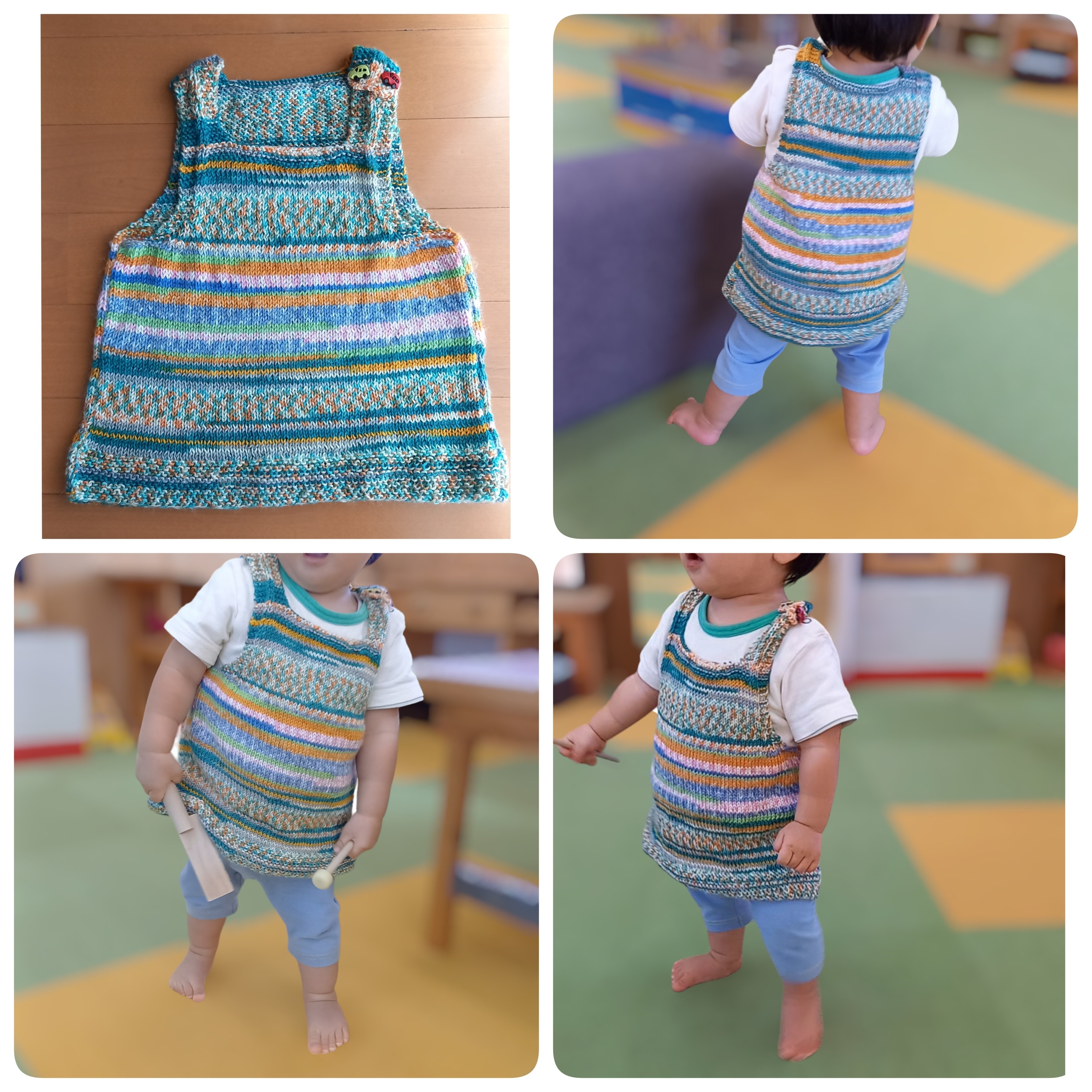 【ひつじや】子供用 手編みベスト 手編みベスト 子供用 90～100の通販 by みあ\u0027s shopプロフ必読｜ラクマ