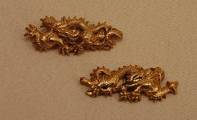 刀装具 目貫 丸に花菱紋 銅地金鍍金 江戸時代 目抜き 刀装具 目貫 丸に花菱紋 銅地金鍍金 江戸時代 目抜き 刀