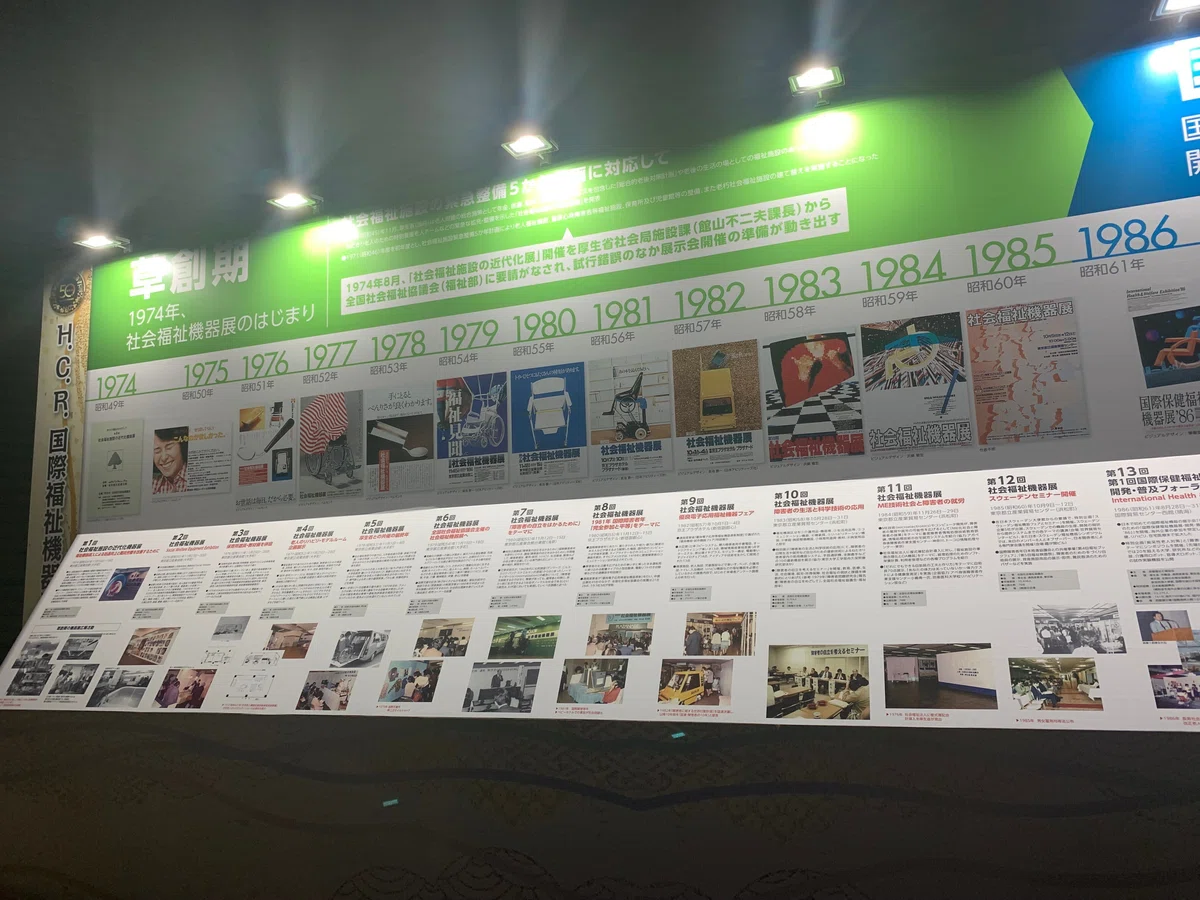 H.C.R. 国際福祉機器展 草創期 1974年、社会福祉機器展のはじまり 社会福祉施設の緊急整備5か年計画に対応してH.C.R. International Home Care & Rehabilitation Exhibition Pioneer Period 1974, the beginning of the social welfare equipment exhibition In response to the Five-Year Plan for Urgent Improvement of Social Welfare Facilities