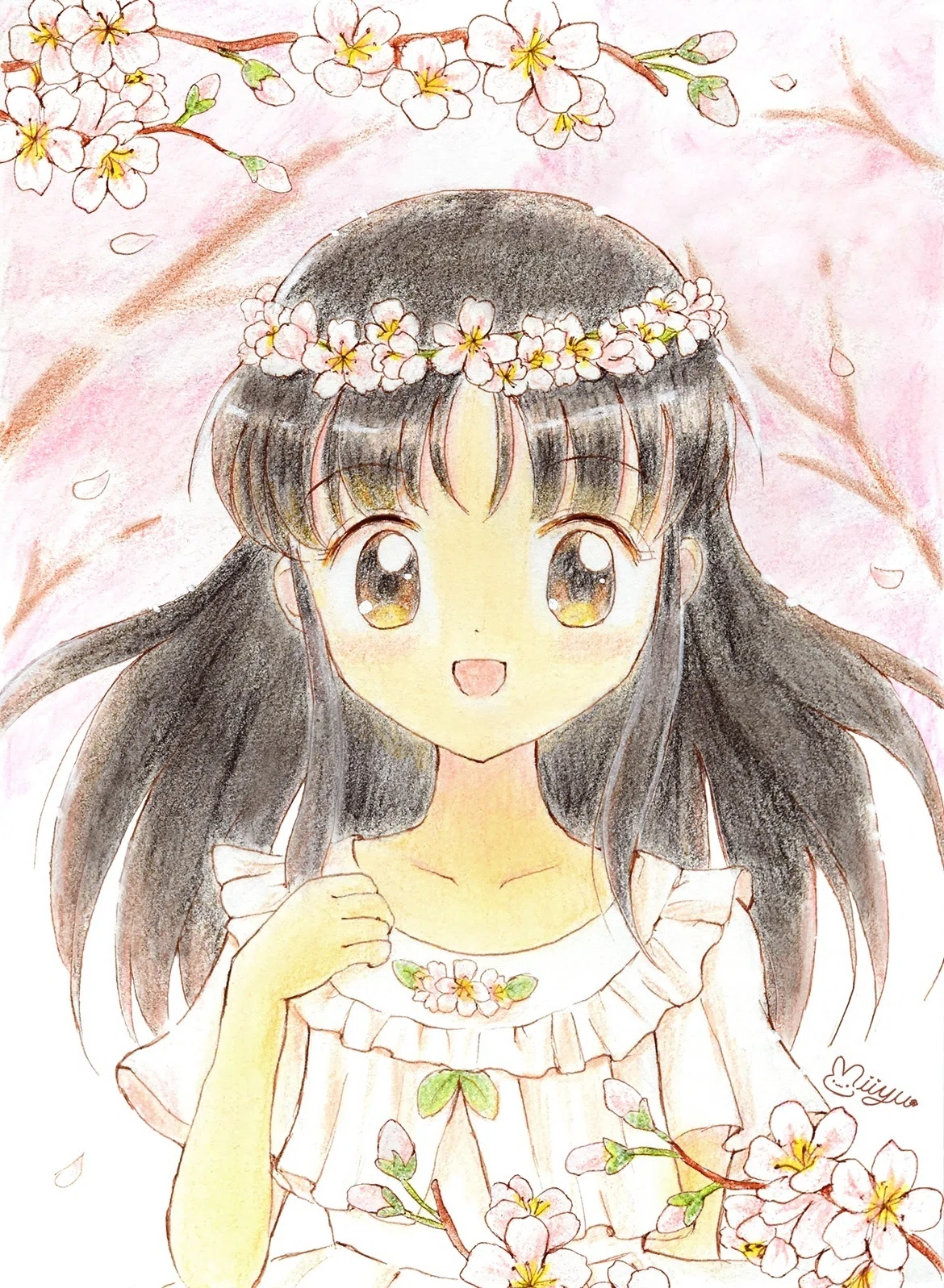 桜の花かんむり【イラスト】｜みいゆ