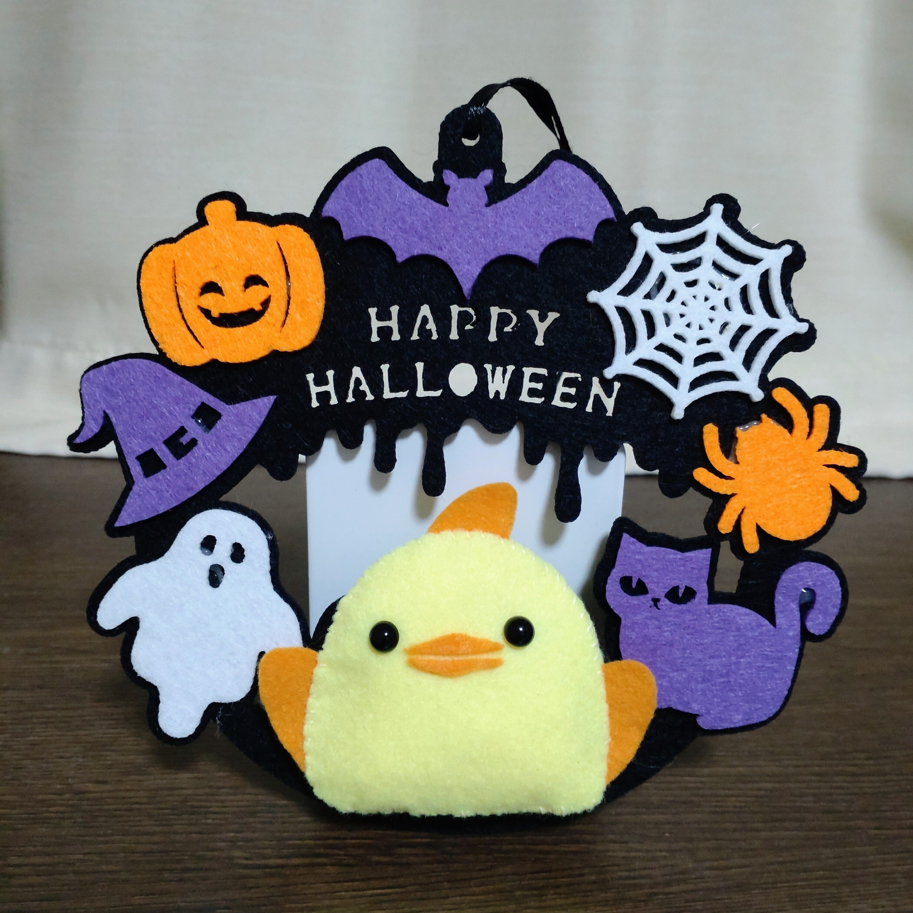 【ハロウィン飾り】羊毛フェルト カボチャ帽子のうさぎさん ハロウィン飾り】羊毛フェルト カボチャ帽子のうさぎさん 羊毛フェルト