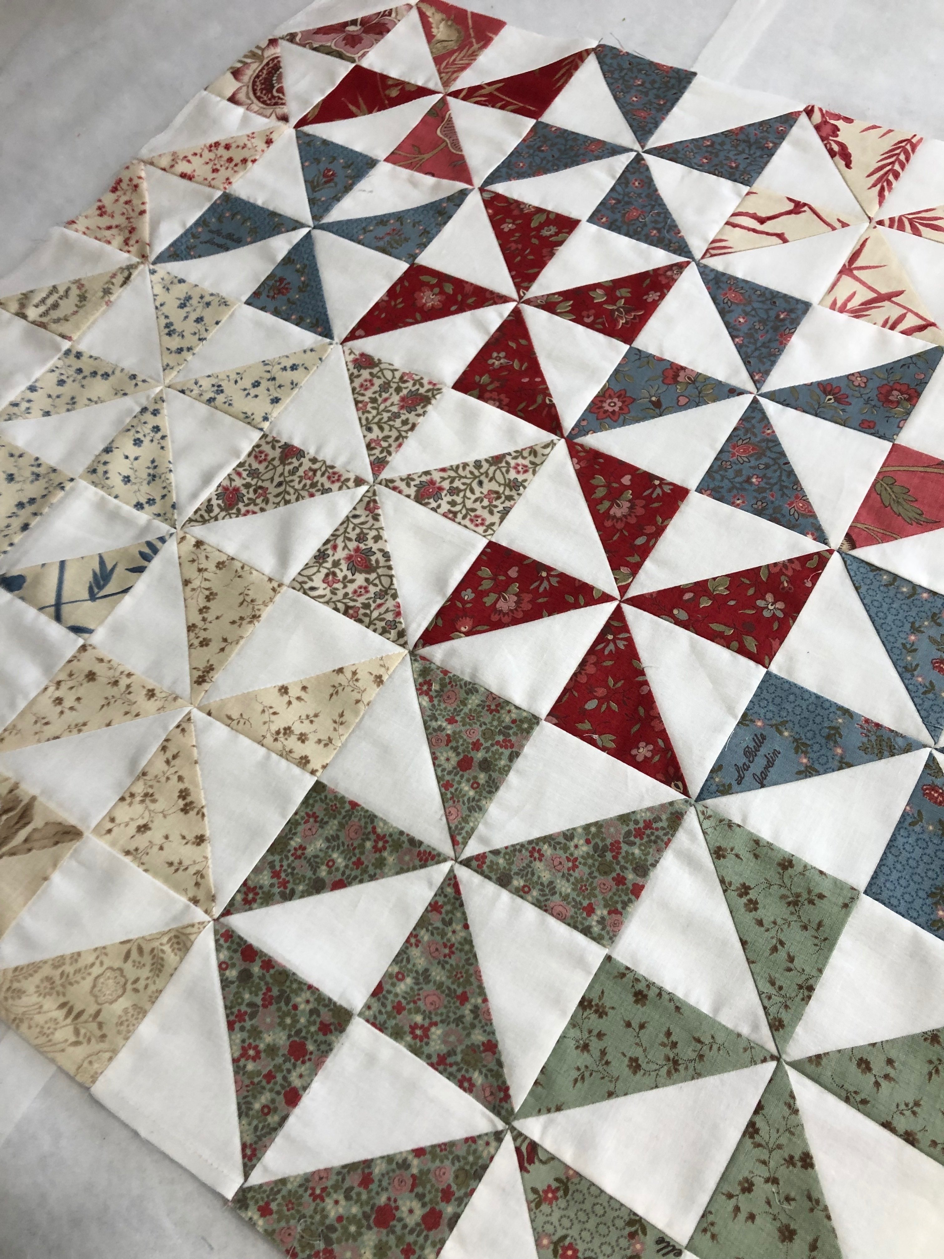 パッチワークキルト フィードサックの三角のキルト