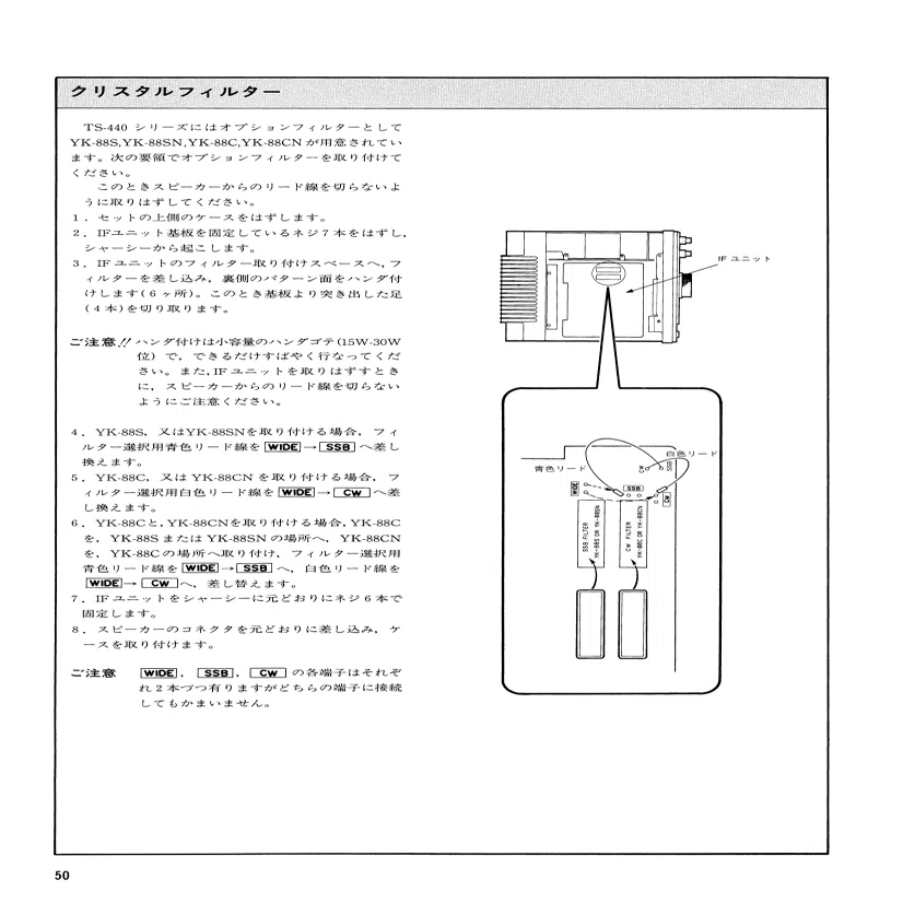 Kenwood TS-440Sにフィルターを装着する｜K. -h. I.