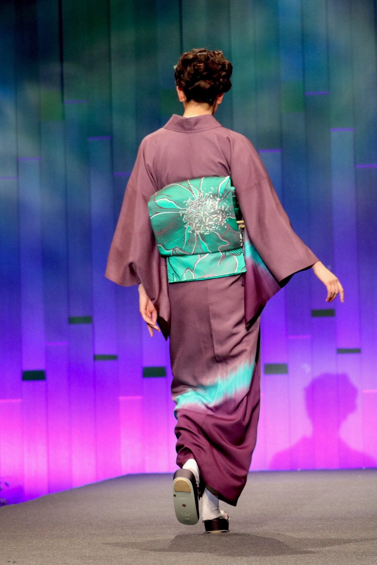 訪問着 暈し染 グラデーション 花柄模様 金銀彩 辛子色 KK-1652