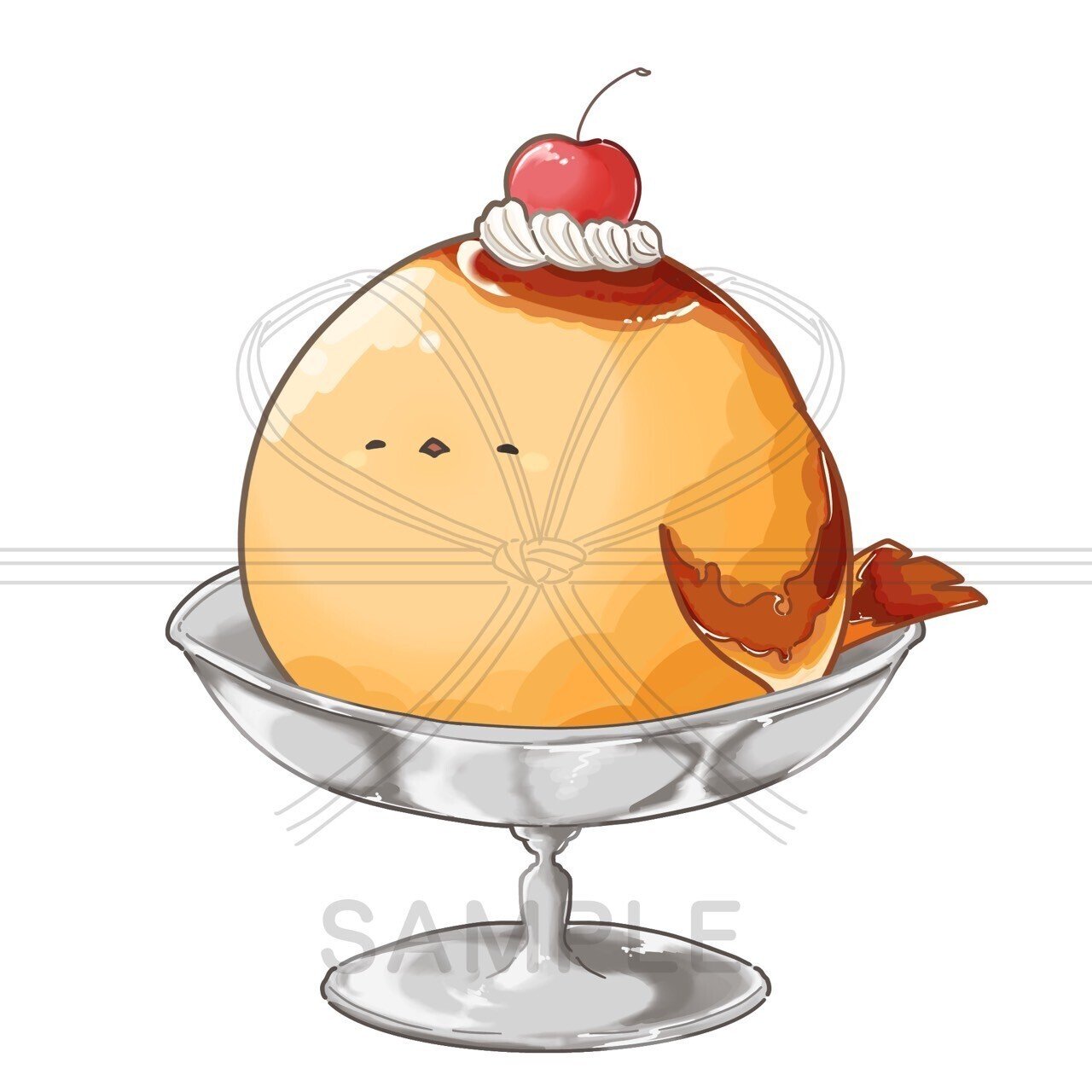 レトロ喫茶のプリン。｜のどかな｜イラストレーター