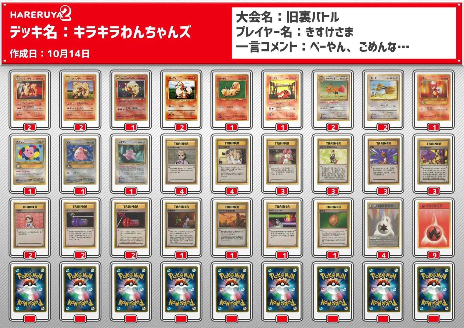 ハレツー殿堂デッキ】ウィンディ大集合デッキ｜きすけ