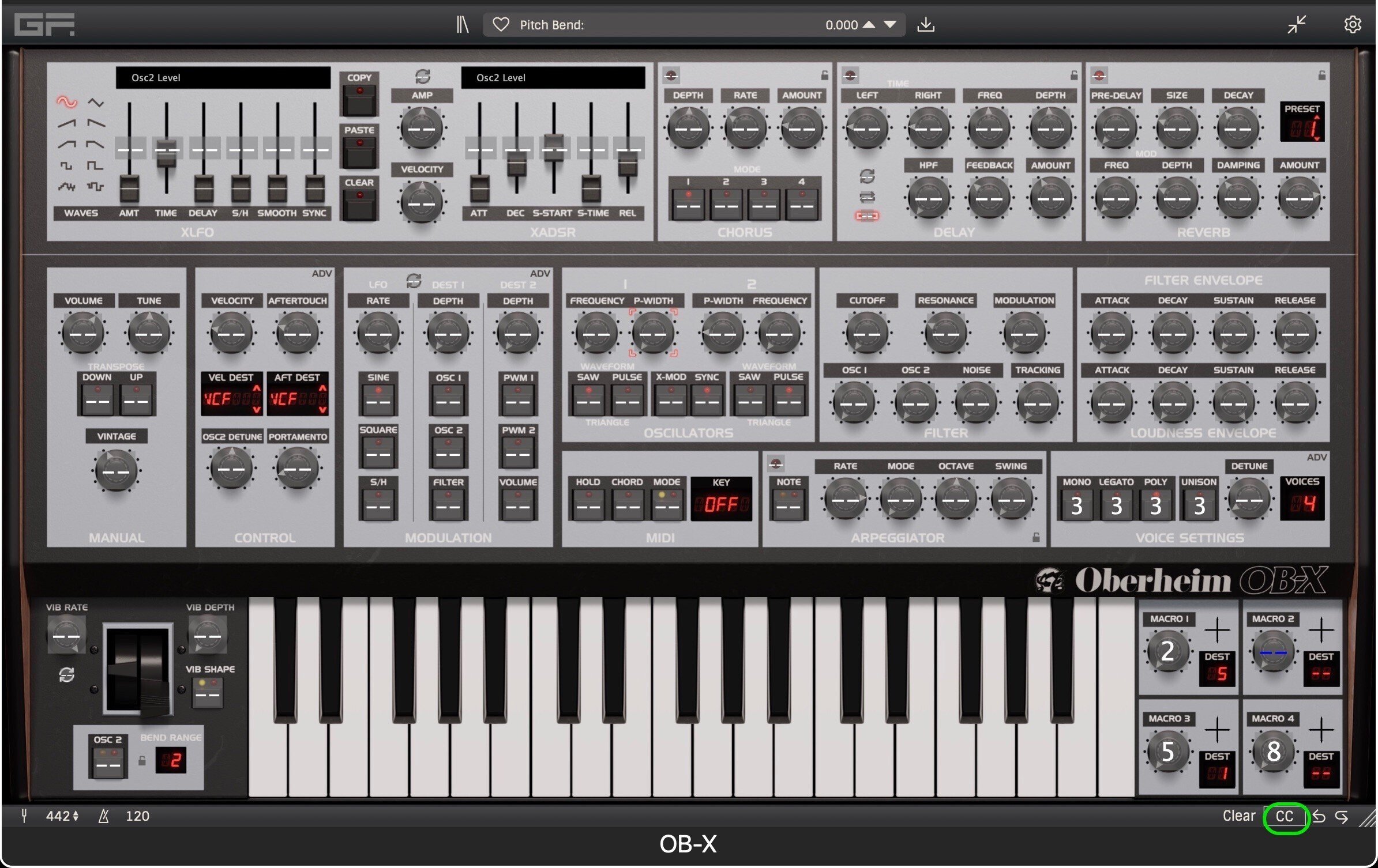 WS音源探訪メモ] GForce Oberheim OB-X｜Windsynth workbook