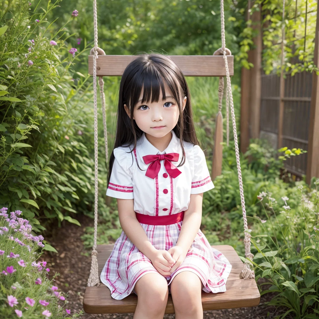174th Attempt, Generating a Girl on a Swing: School Uniform Edition 1｜左 ...