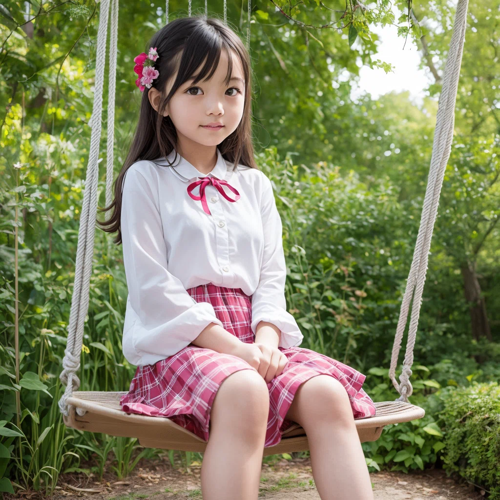 174th Attempt, Generating a Girl on a Swing: School Uniform Edition 1｜左 ...