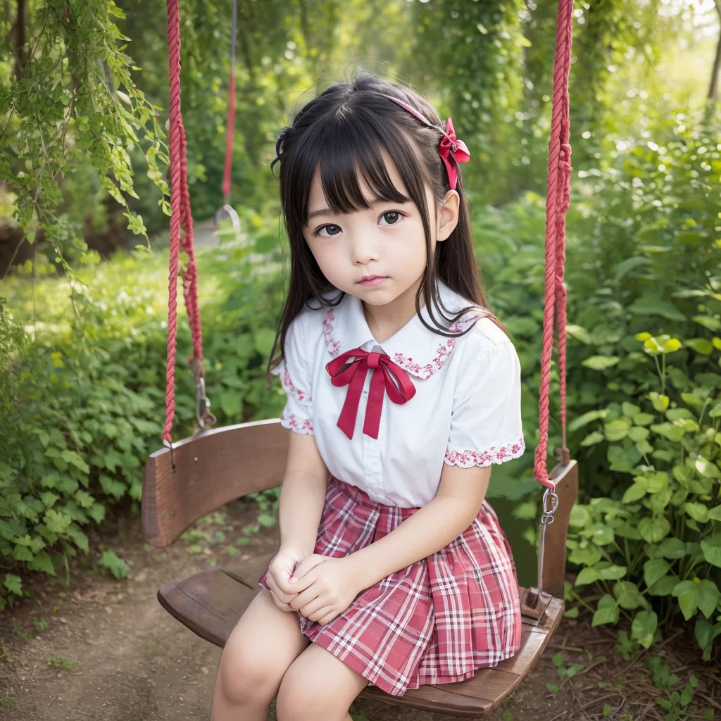 174th Attempt, Generating a Girl on a Swing: School Uniform Edition 1｜左 ...