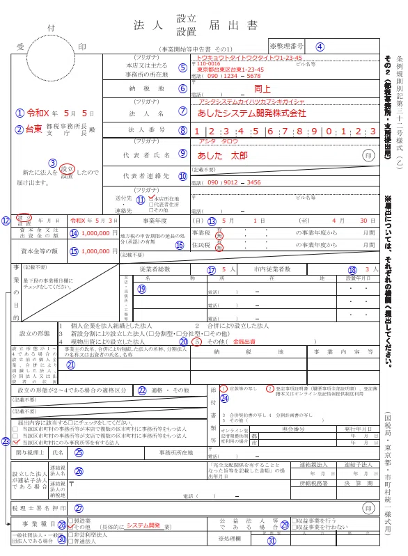 株式会社設立時の各種届出（2023年9月基礎編 問30）｜ヒヨコロ
