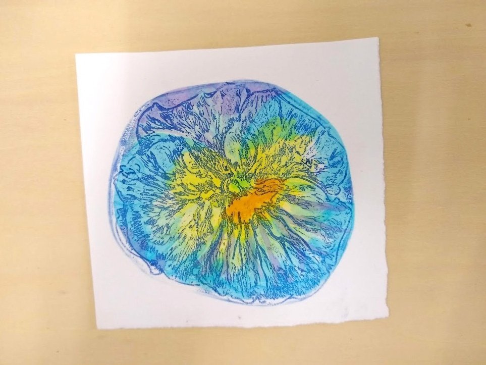 今週の銅版画講座で刷ったやつ。主に色の実験です。｜かじよこ kaji yoco