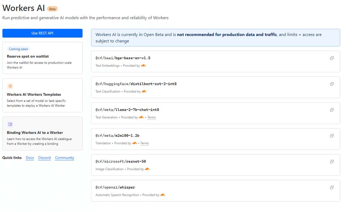 シュッと Cloudflare の Worker AI を触ってみる｜bbz