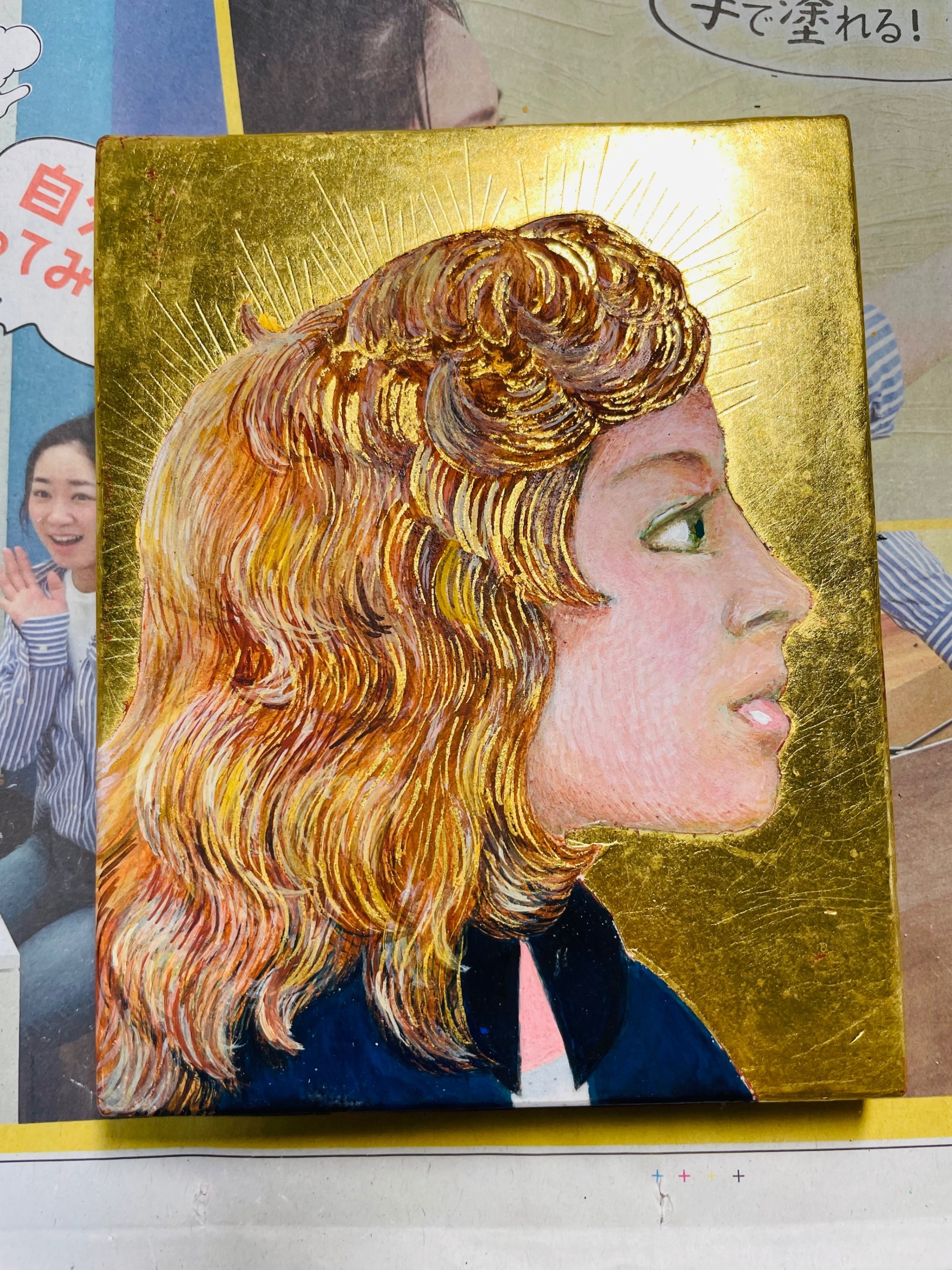 抽象画3番 純金箔 箔絵