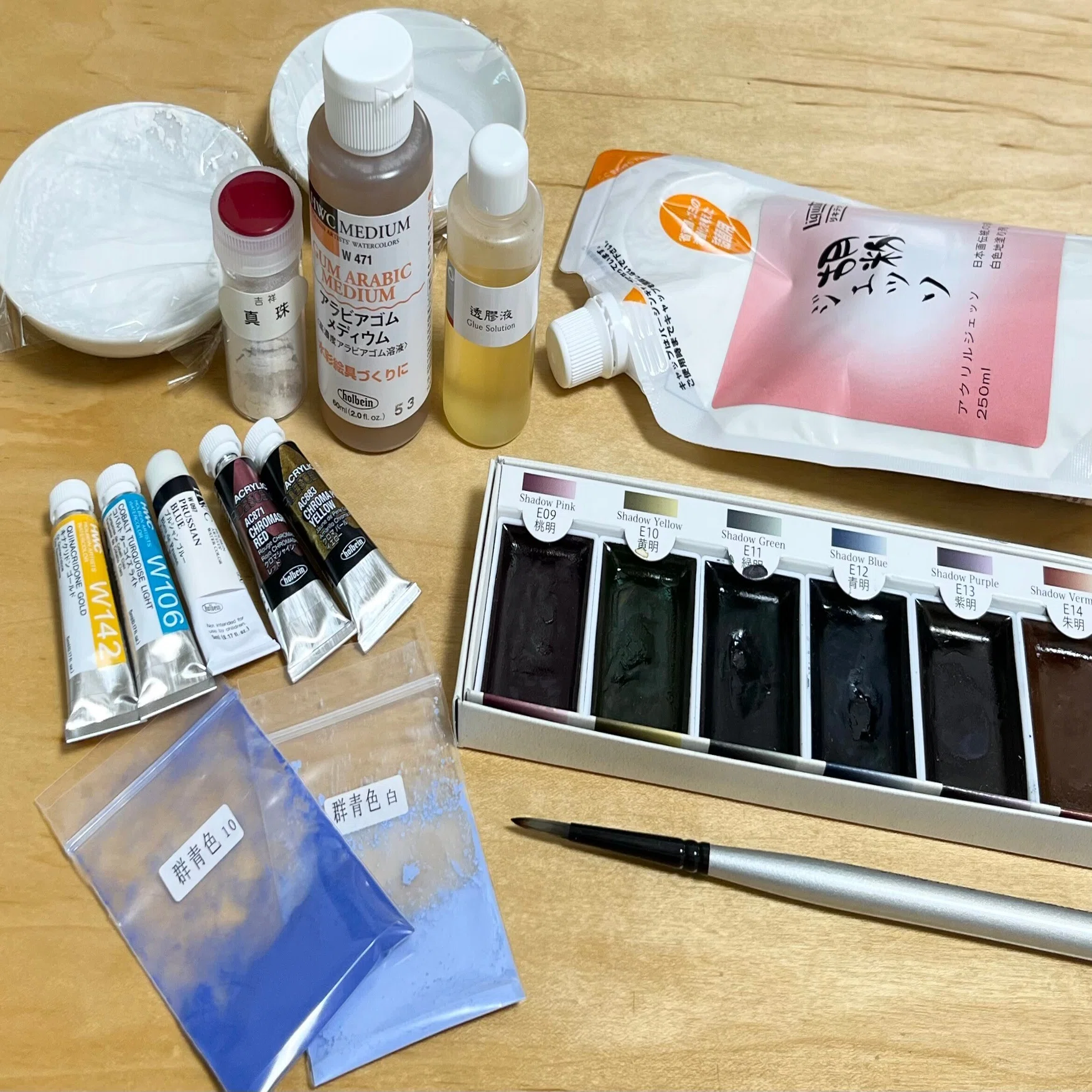 日本画風の絵を水彩絵具やアクリル絵具で描くための勉強と実験｜マキバドリ