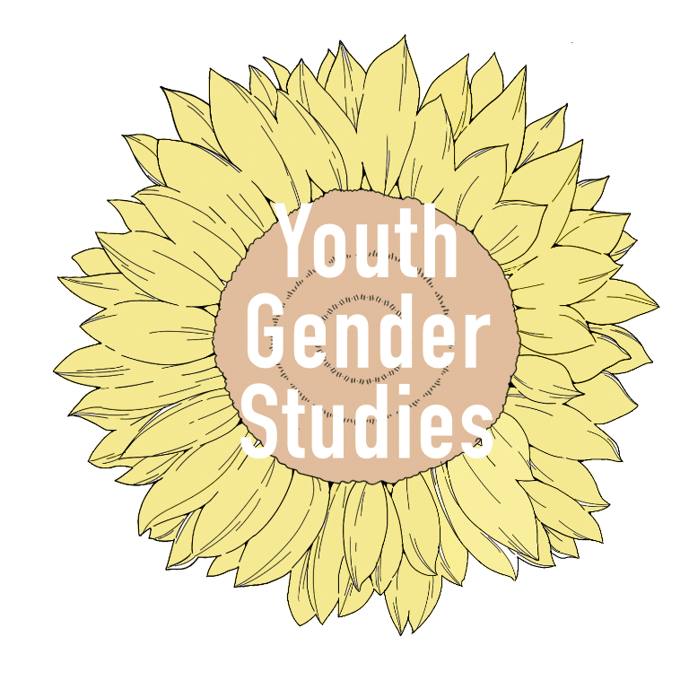 Youth Gender Studiesさんのロゴ。ひまわりの中心に団体名が記載されています。