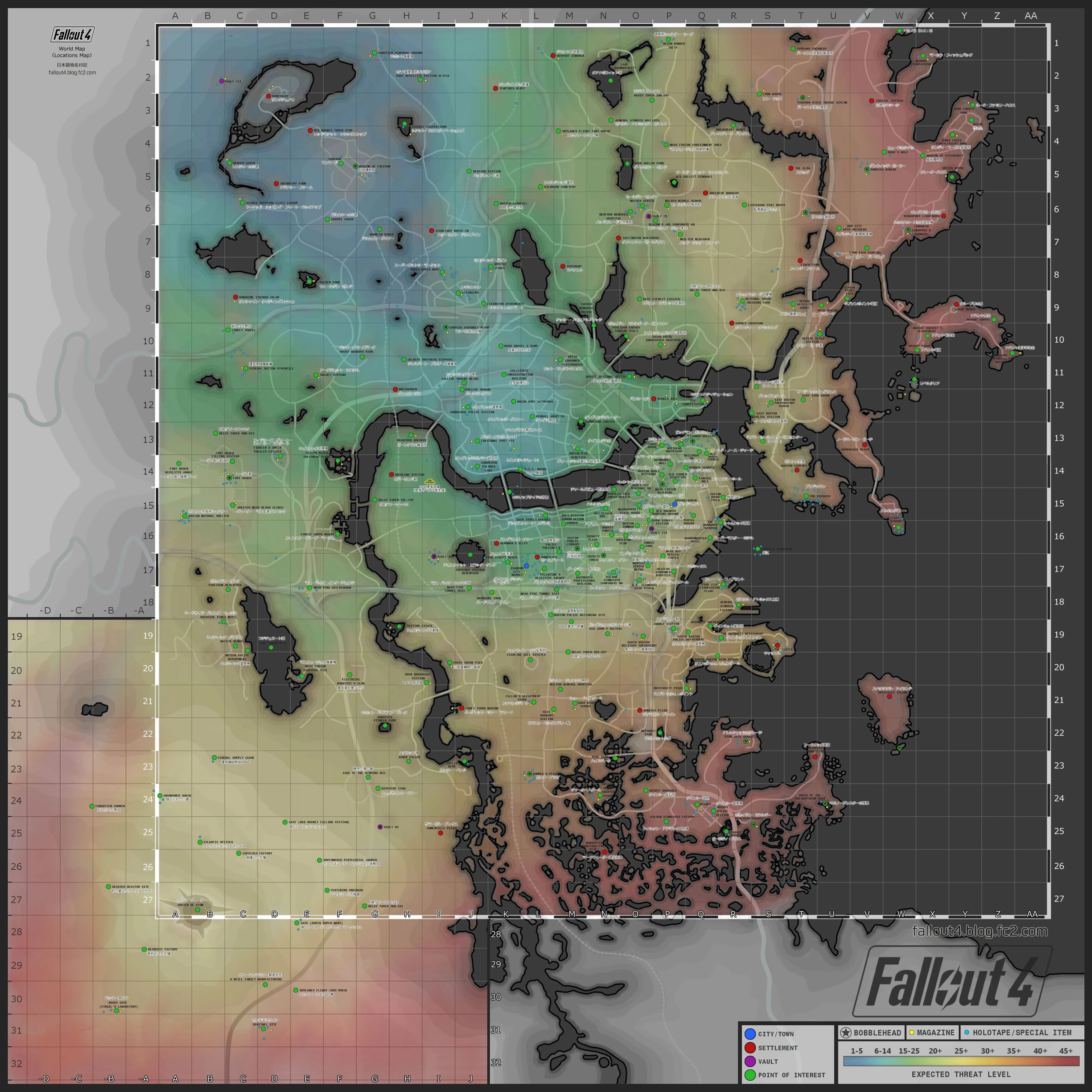 フォールアウト4 Fallout4 ロケーション地図｜セイタカアワダチソウを