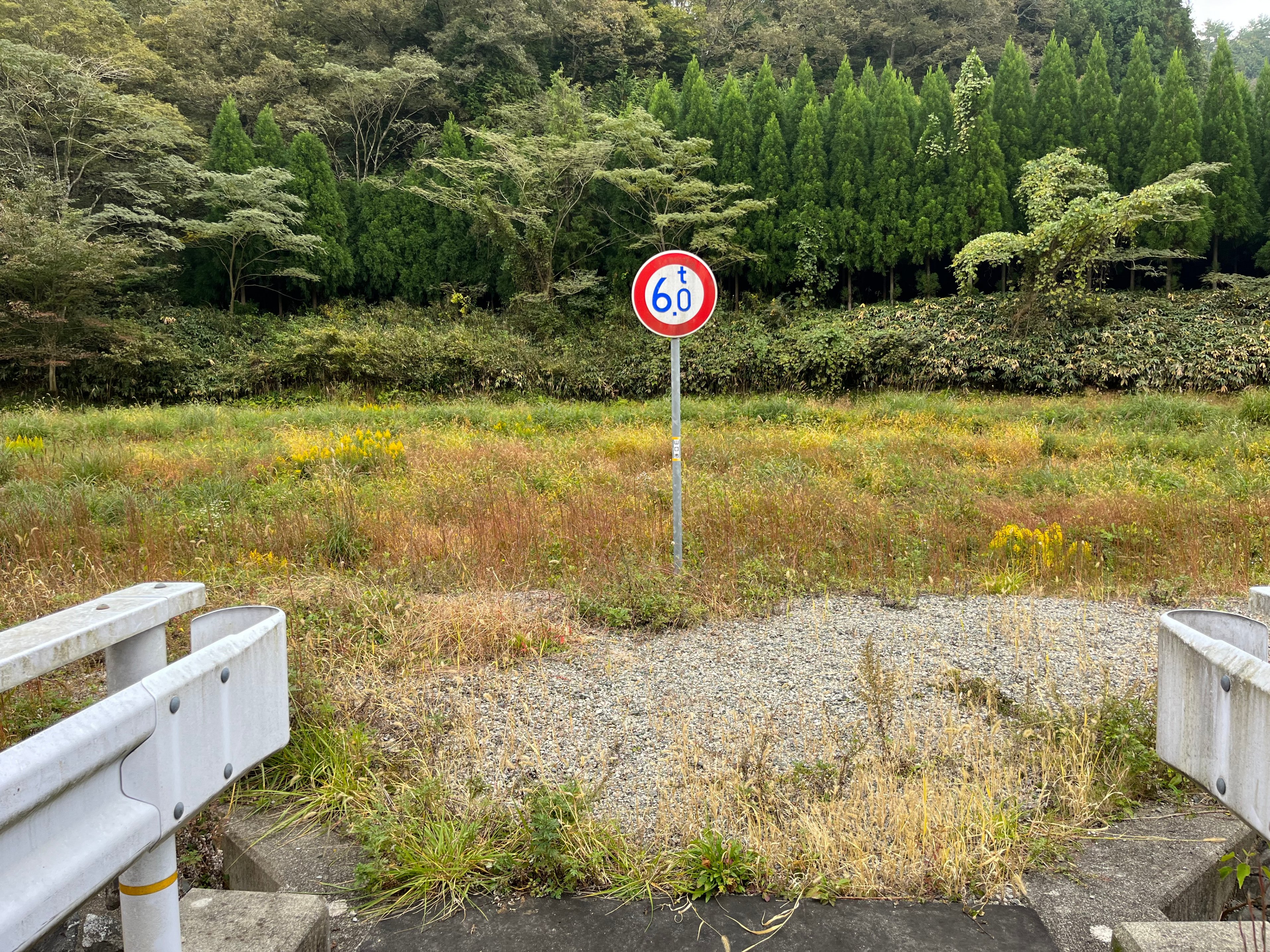荒野の6トン制限標識と謎の橋（山口市阿東町・国道315号脇