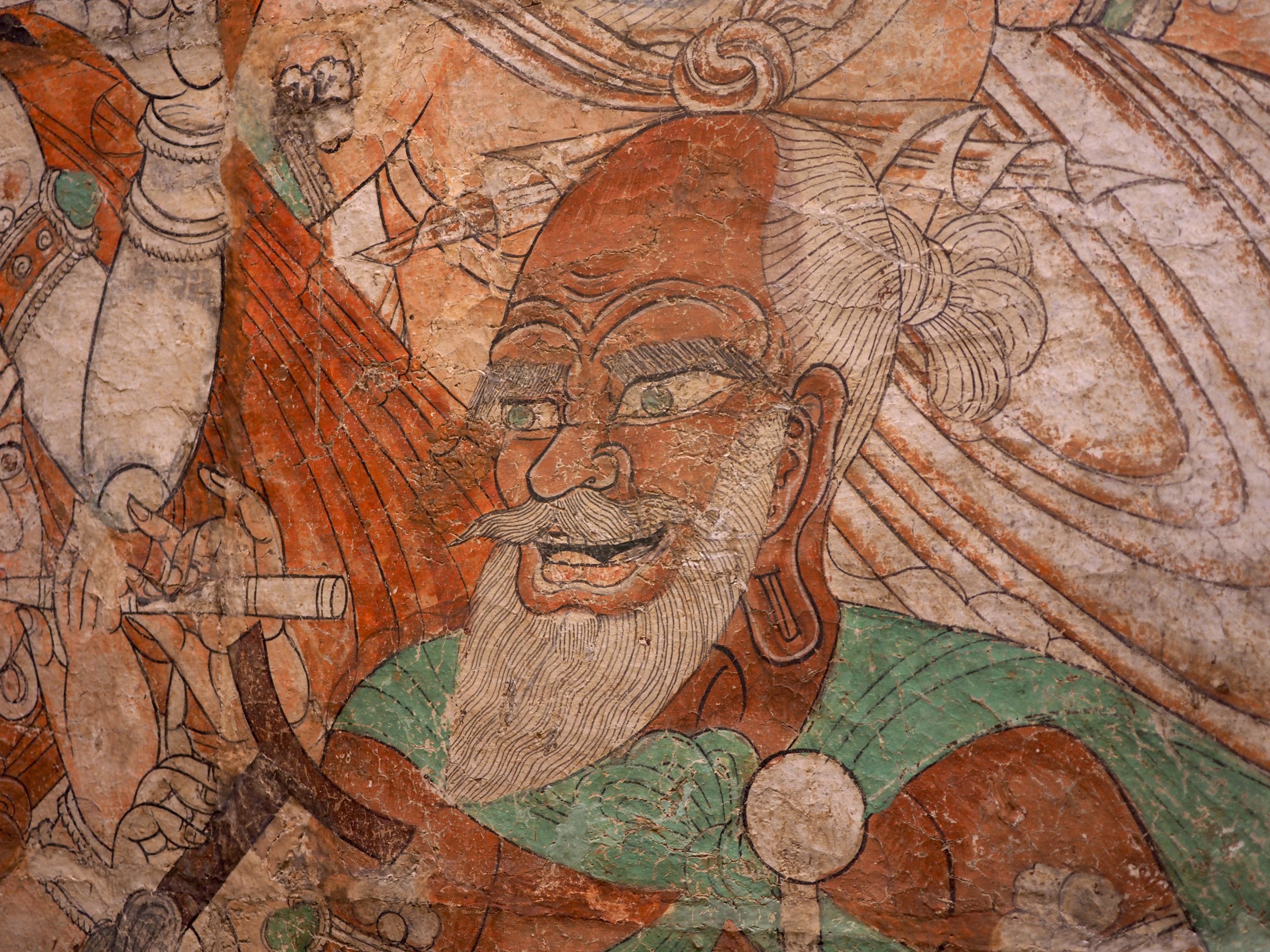 西と東がぶつかる場所で、古代に陽気なミュージシャンが描かれてた