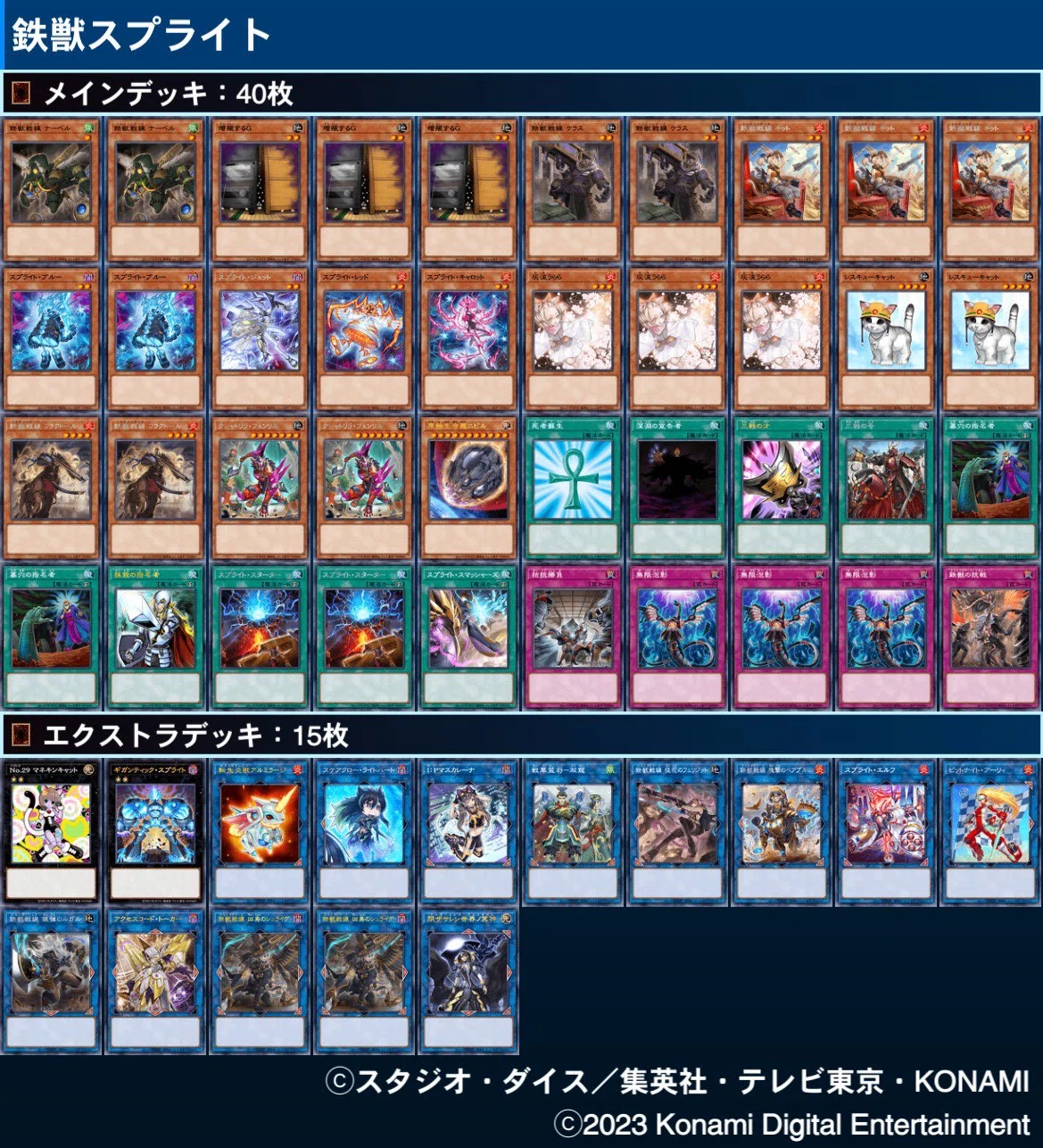 大会優勝構築 鉄獣スプライト d115遊戯王 構築済みデッキ 大会優勝構築】CS優勝したスプライト鉄獣の構築紹介と展開パターンを スリーブ付 遊戯王OCG デュエルモンスターズ