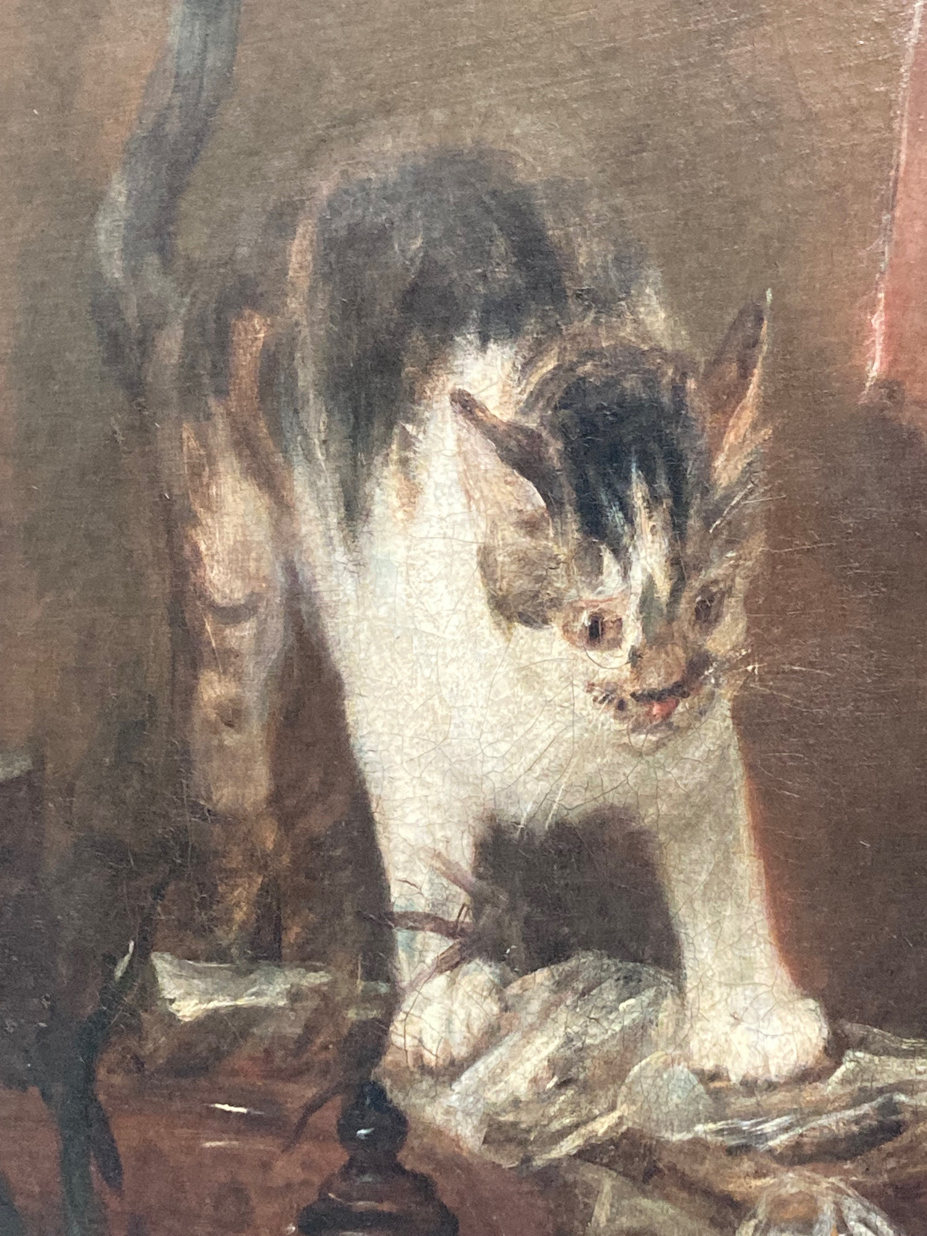 絵画。原画【かわいい猫たちはテーブルの上の赤いリンゴを楽しそうに見ている】 絵画。原画【かわいい猫たちはテーブルの上の赤いリンゴを楽し