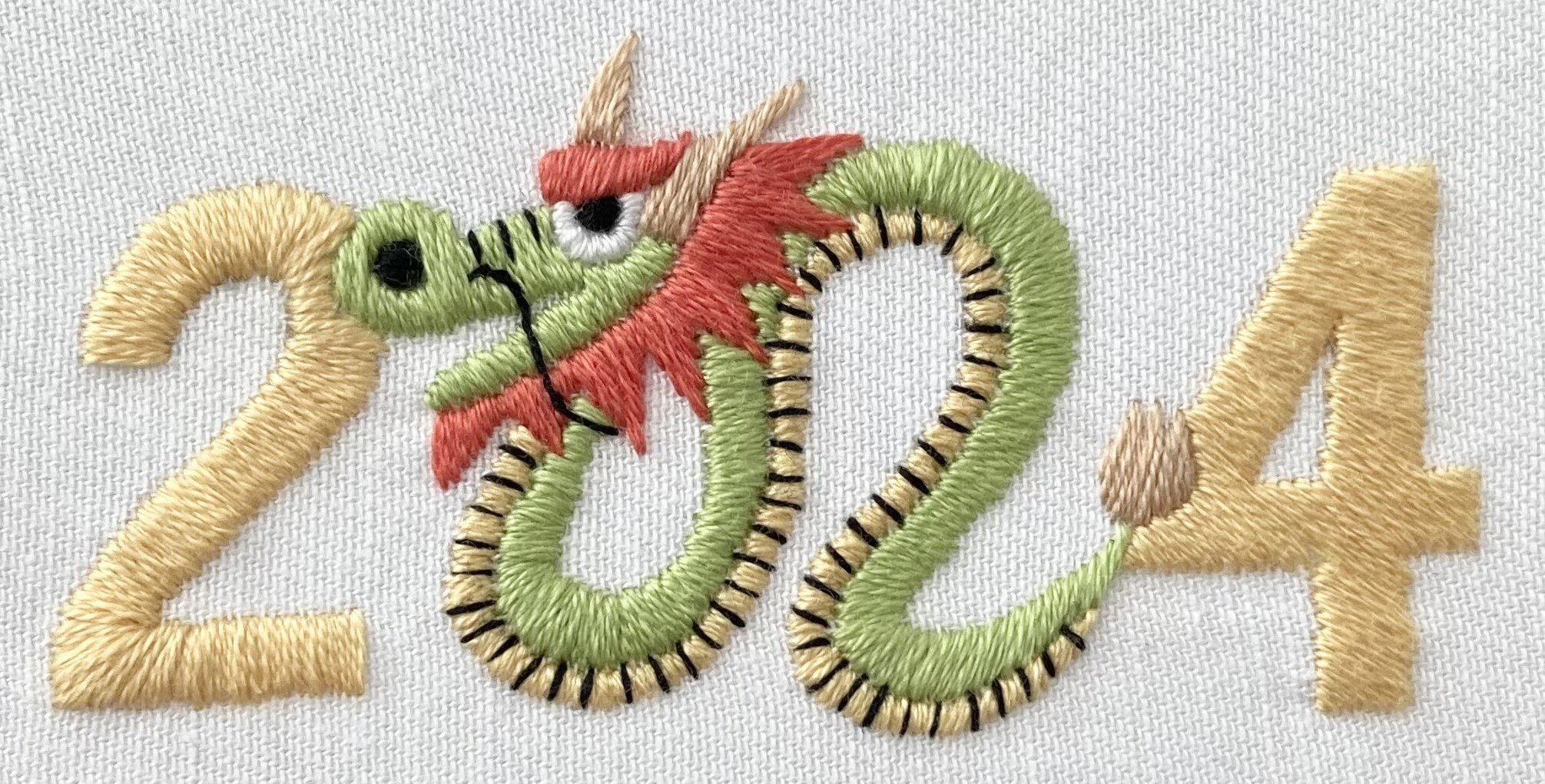 無料刺繍図案】2024年辰年の刺繍｜ひより@刺繍作家