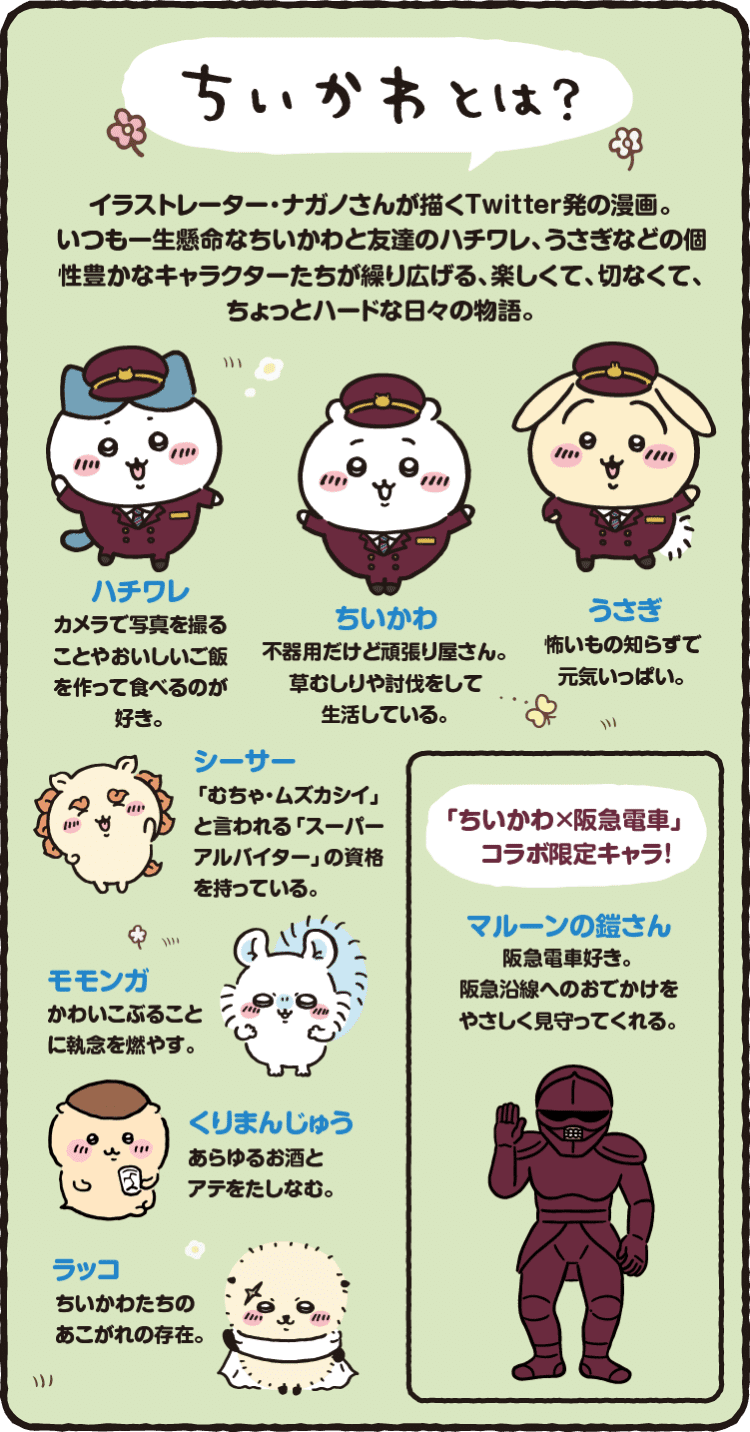 🚃『ちいかわ×阪急電車』～ちいかわラッピング列車【宝塚線 ちい