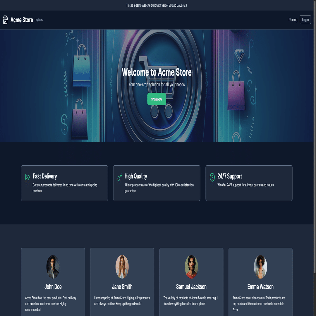 WebサイトもページもパーツもAIが作る！生成UIツール「v0」実験