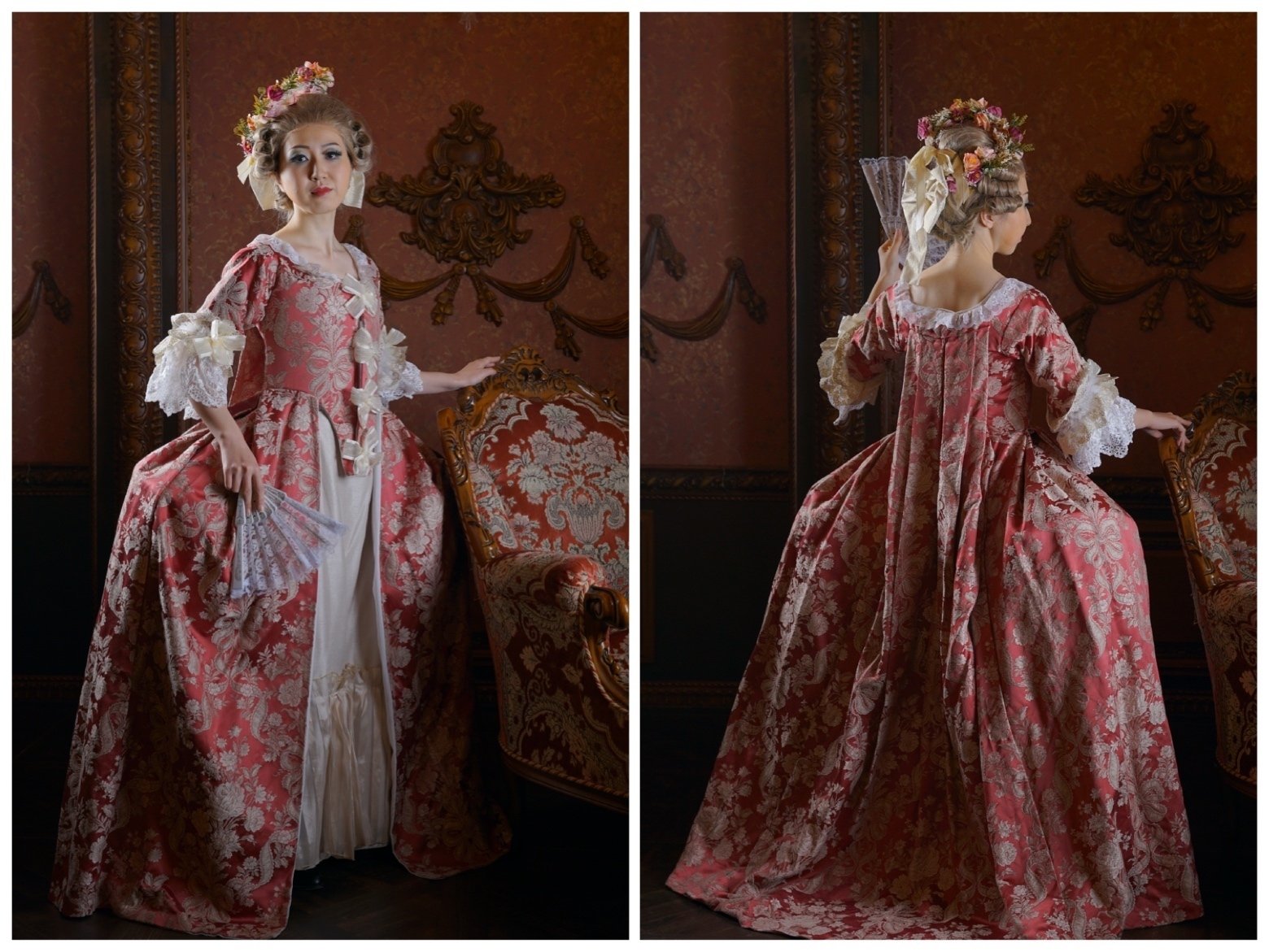 22cmドールドレス セルリアン×紺のローブ・ア・ラ・フランセーズ 22cmドールドレス セルリアン×紺のローブ・ア・ラ・フランセーズ 22cm