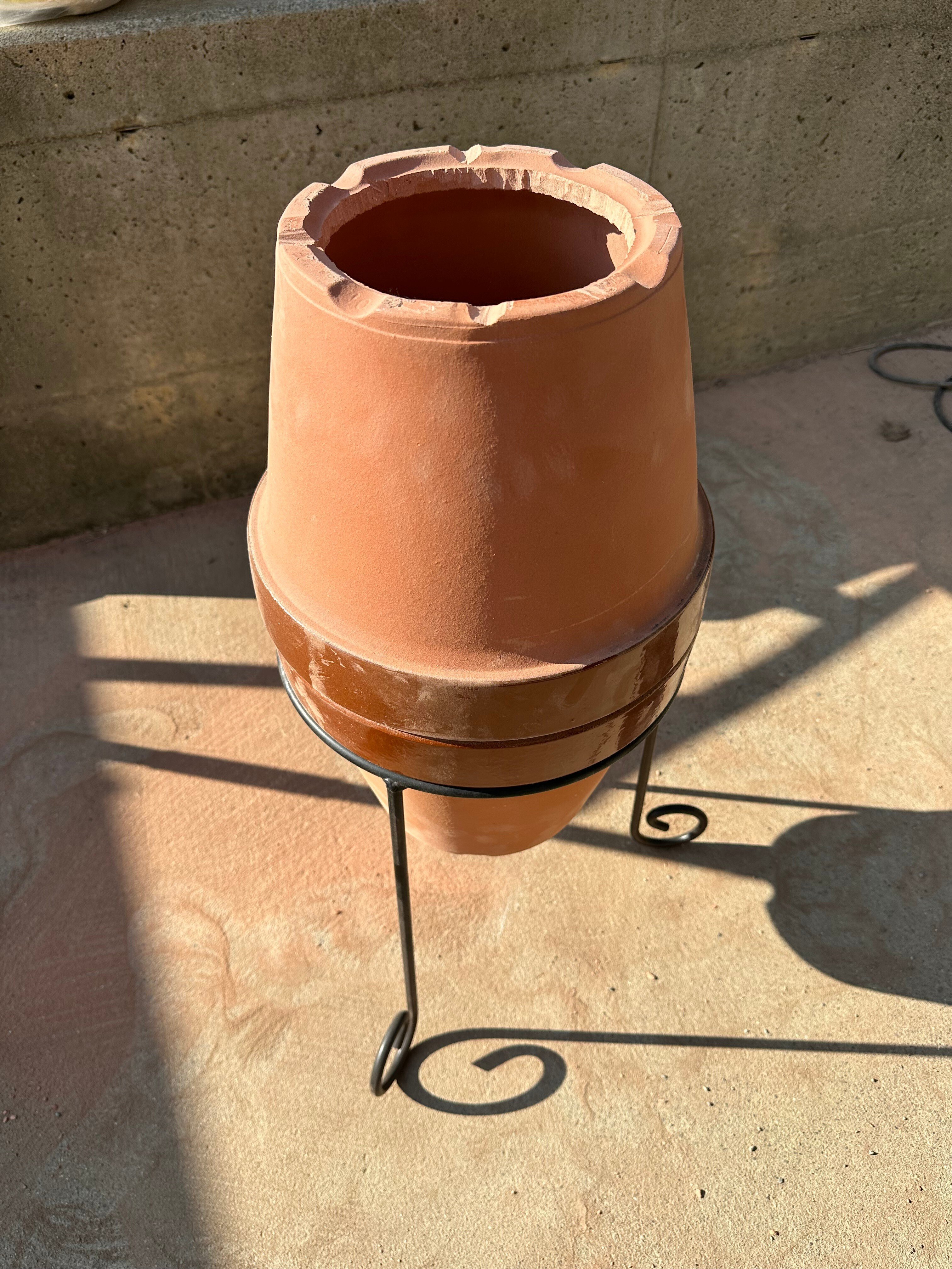 壺焼き芋 つぼ 素焼き鉢 テラコッタ 焼き芋 高さ63cm