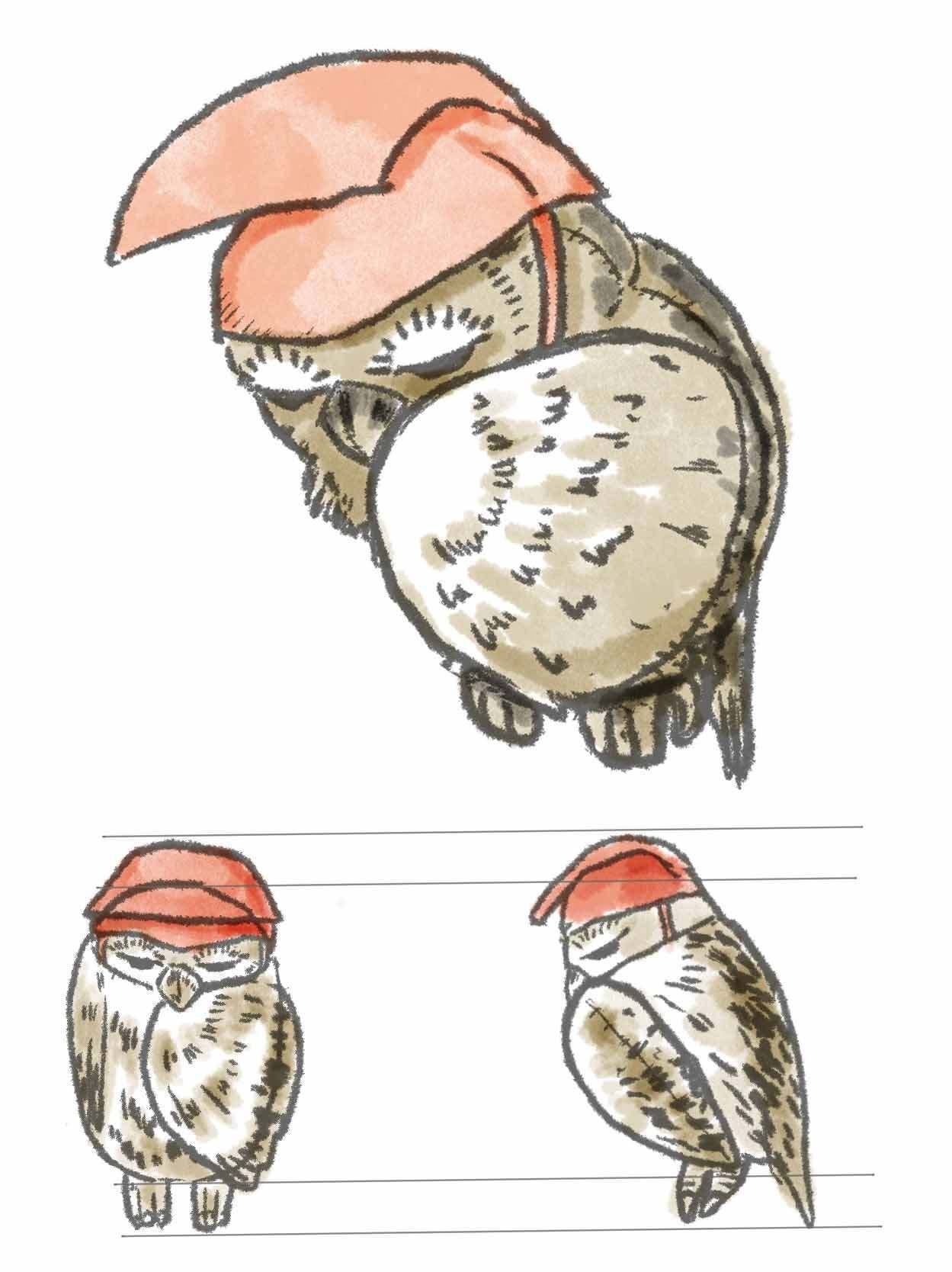 つられて眠くなってしまう！？葛飾北斎が描いた愛らしい「ふくろう」の