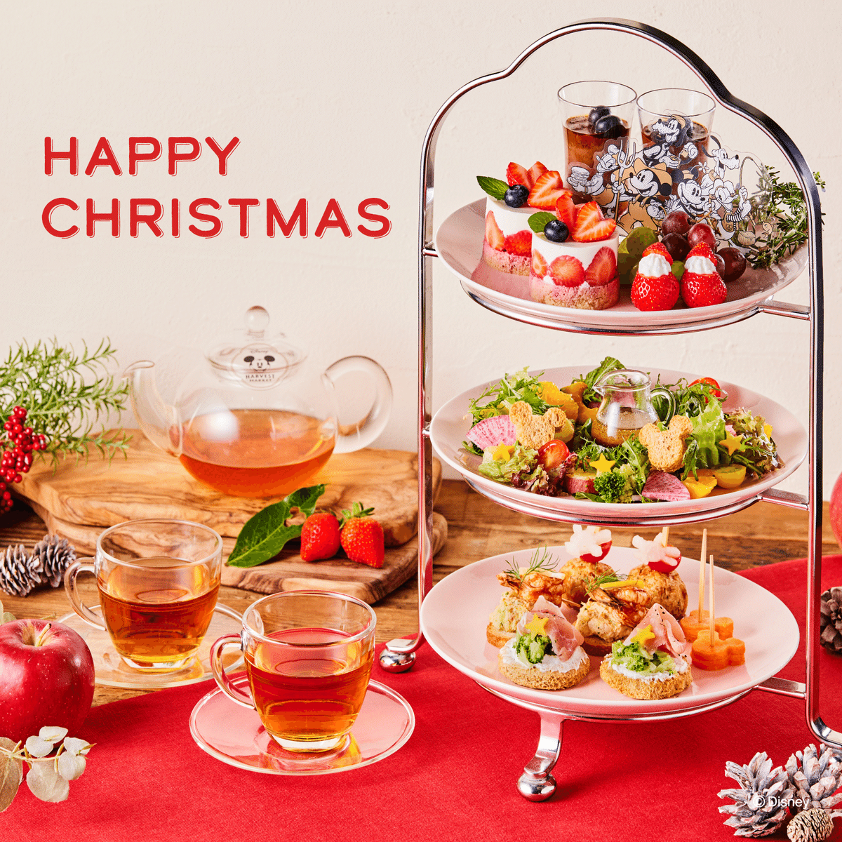 憧れの クリスマス限定アフタヌーンティー セットの提供がスタート 食器