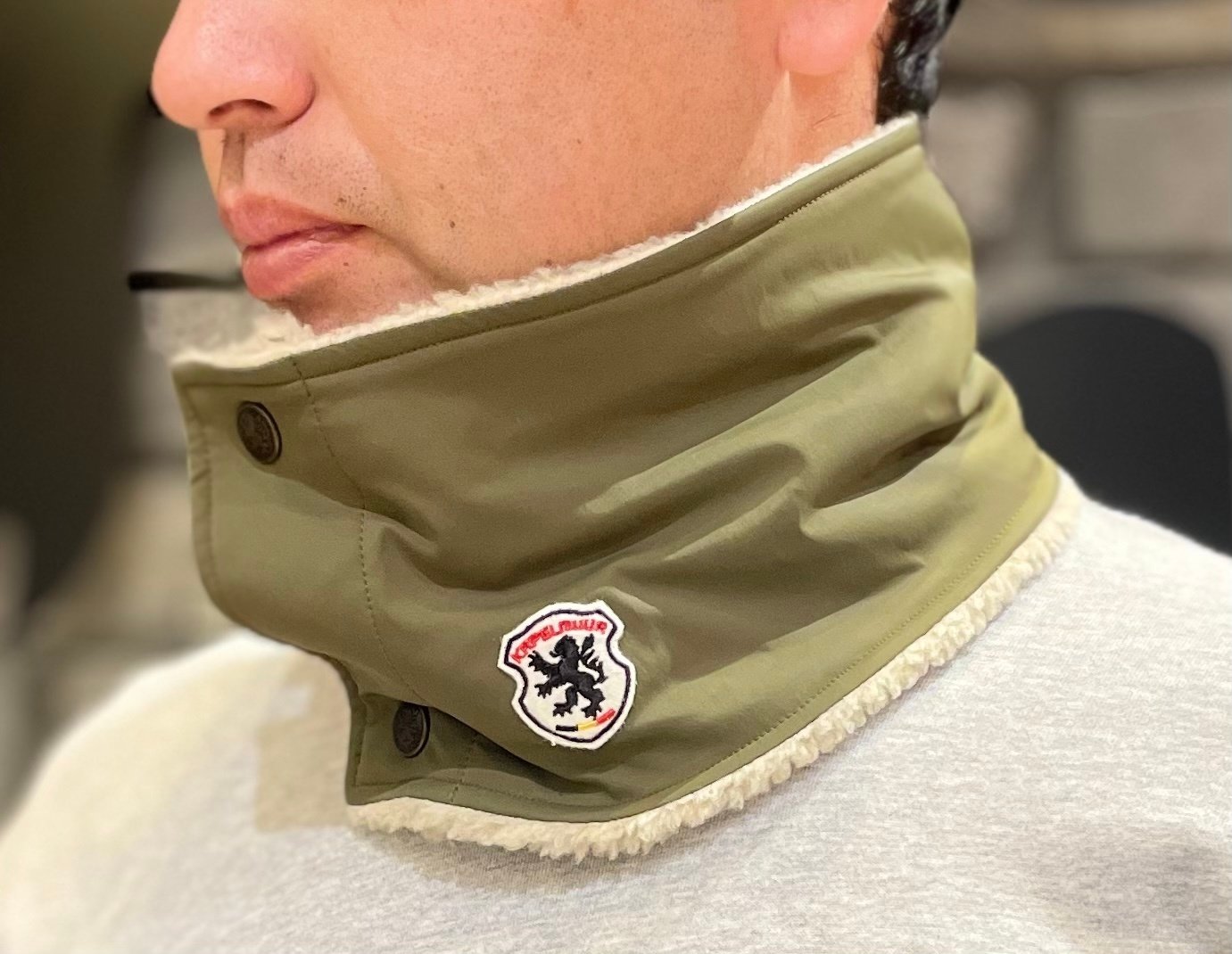 カペルミュール サイクリング トスカーナボア ネックウォーマー 防風はっ水素材 オリーブ ONE SIZE