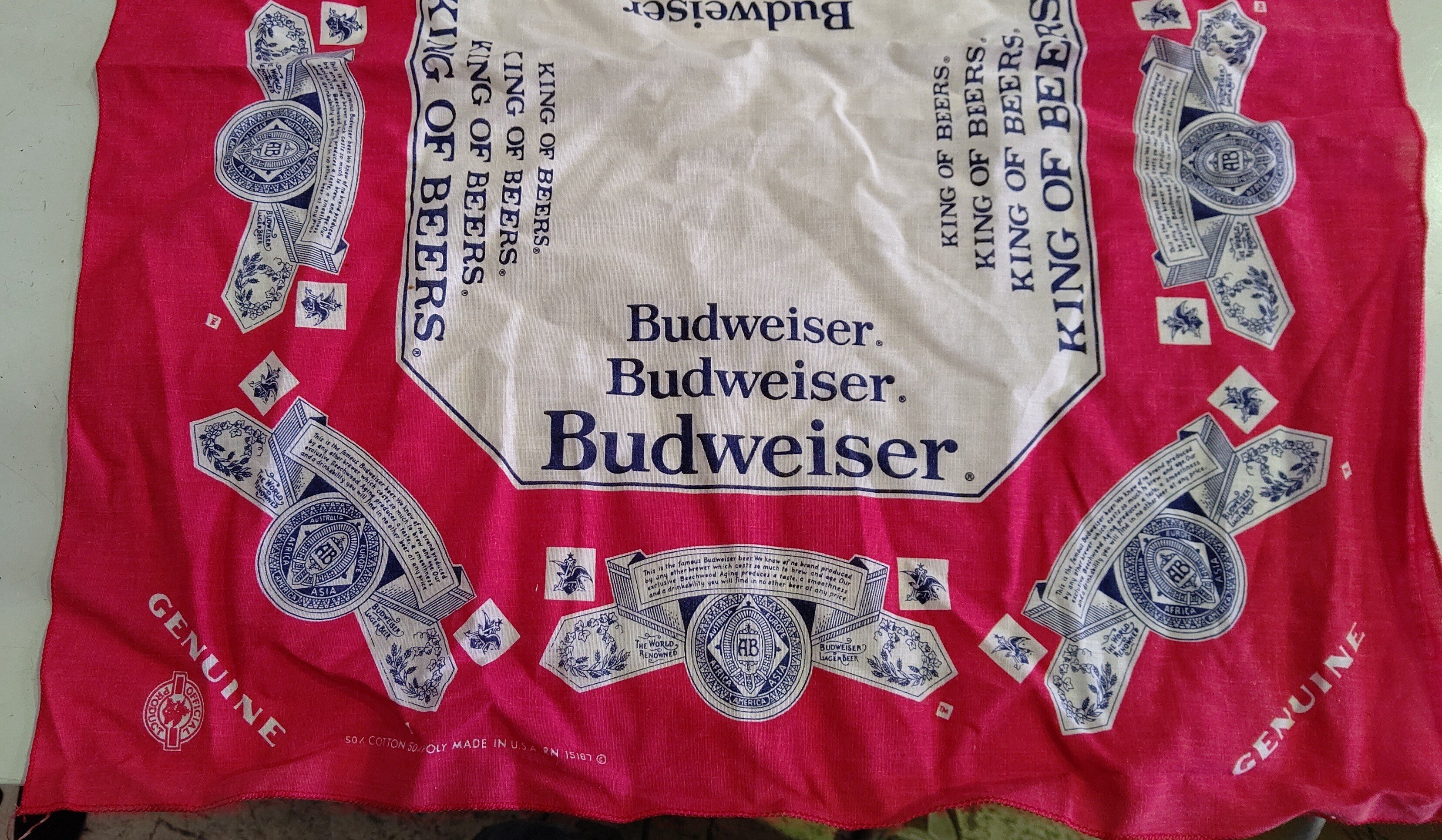 USA製 Budweiser バドワイザー ビンテージ ラグ ブランケット USA製 Budweiser バドワイザー ビンテージ ラグ ブランケット USA製