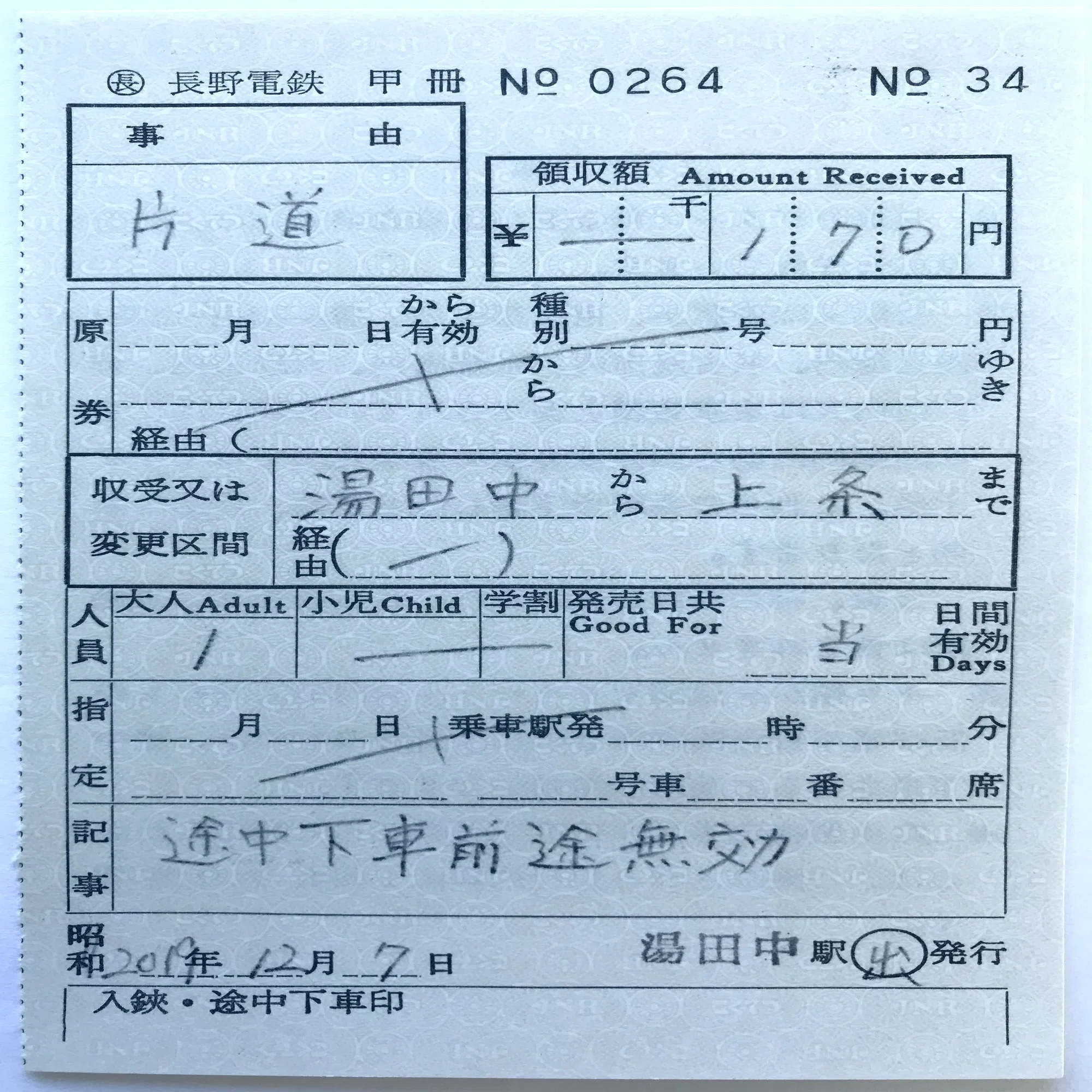 出改札補充券【特別補充券・一般用（駅用）】の様式を分類してみる 