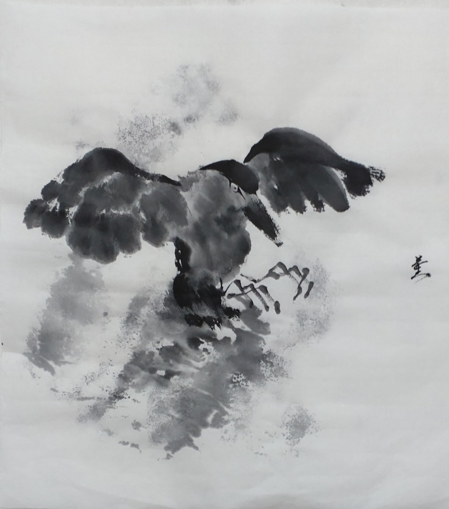 クマガイモリカズ　油絵　お盆　鳥 クマガイモリカズ 油絵 お盆 鳥