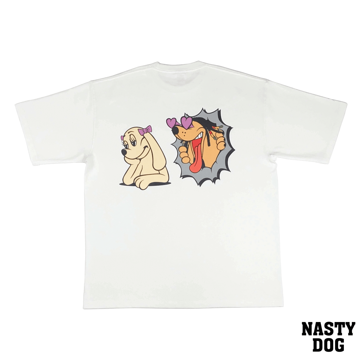 NASTYDOG サイン（MY/ガードマン/ふくれな）入り Tシャツ ホワイト NastyDogガードマン直筆サイン入りTシャツ 半袖Tシャツ 古着