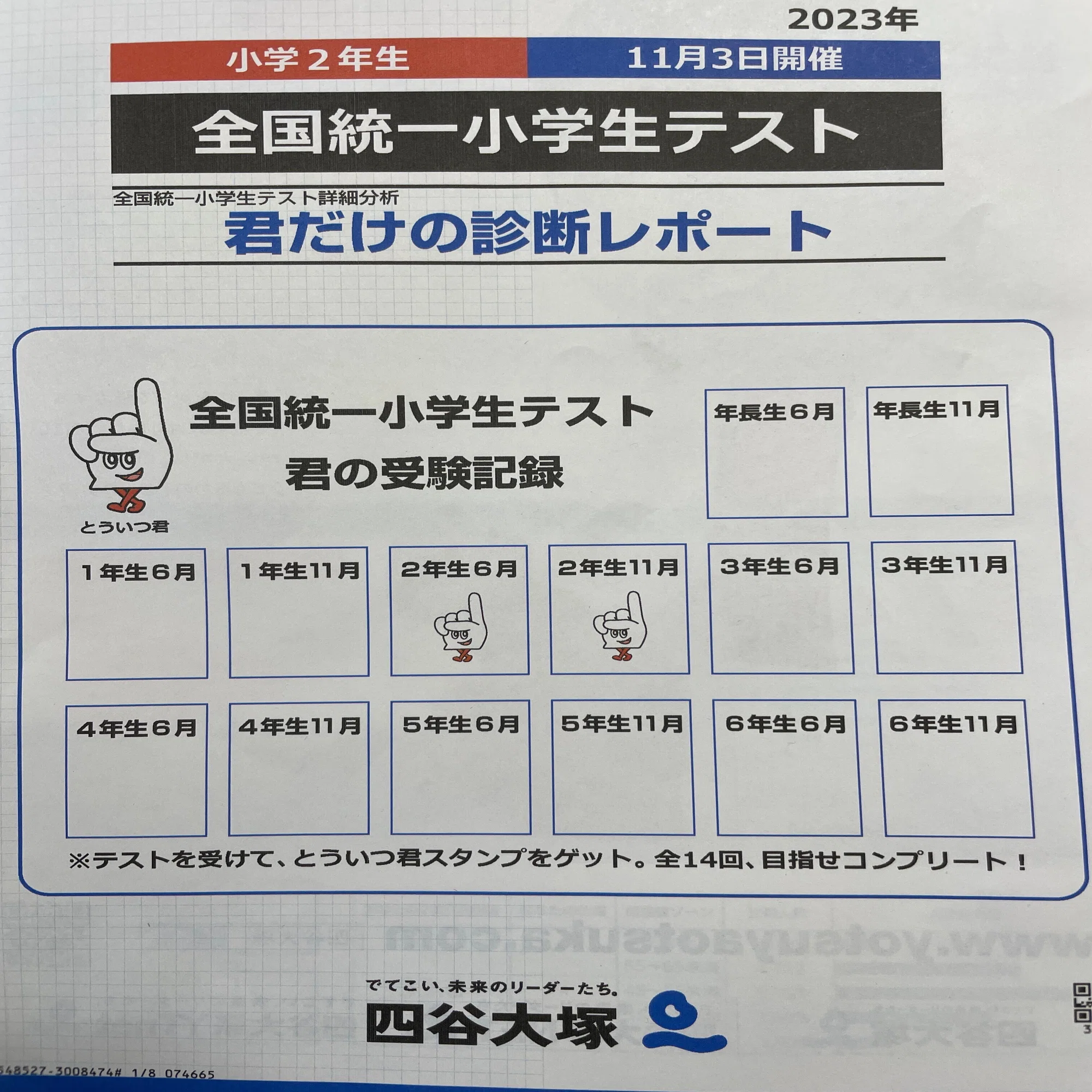 2023年11月 全国統一小学生テスト｜小学校2年生の双子の息子が塾に入り 