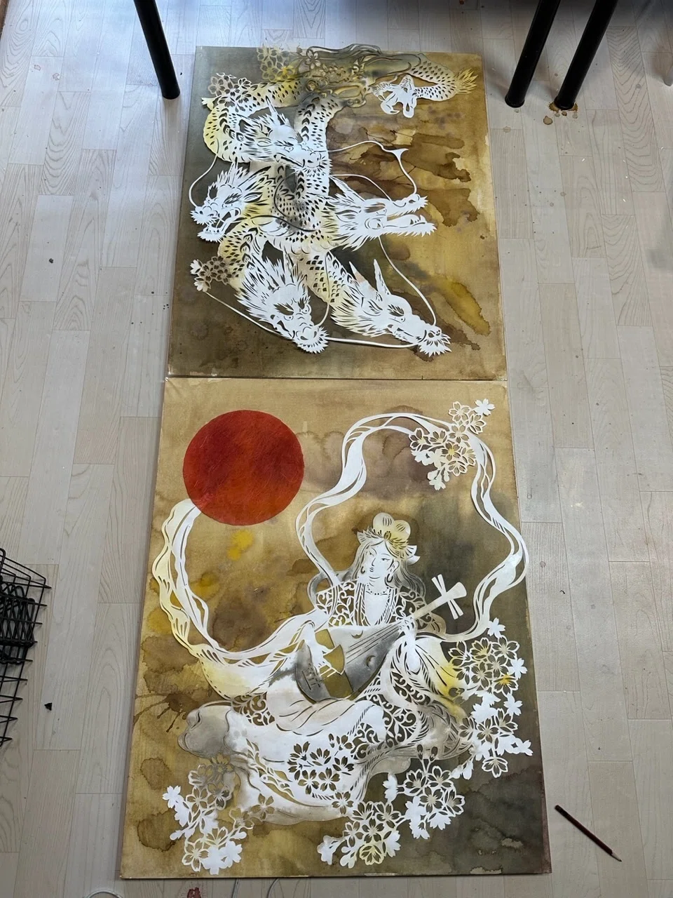 新作「五頭龍と弁天様」制作記録と、きりえ美術展のお知らせ | 華色切絵 【公式サイト】