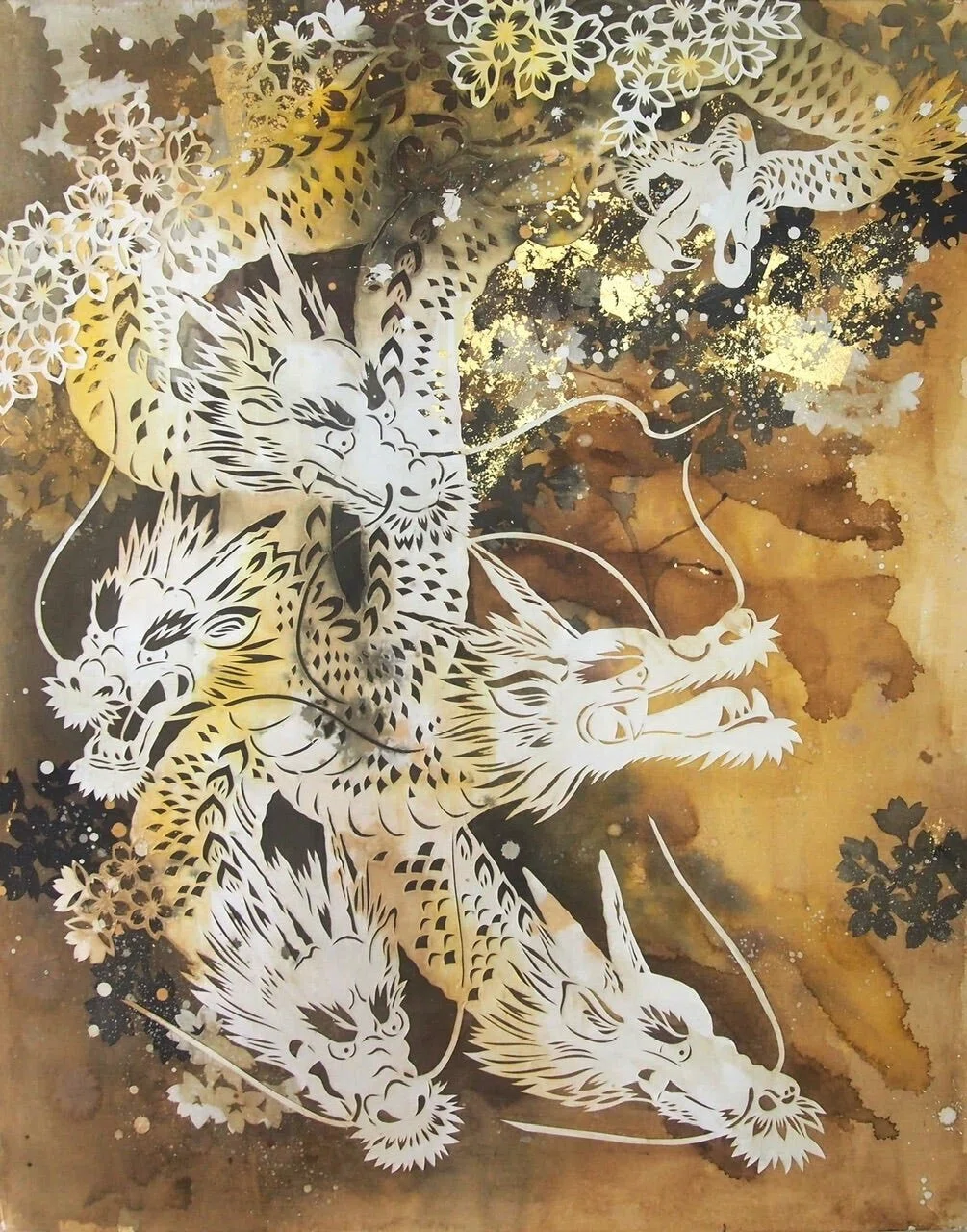 新作「五頭龍と弁天様」制作記録と、きりえ美術展のお知らせ | 華色切絵 【公式サイト】
