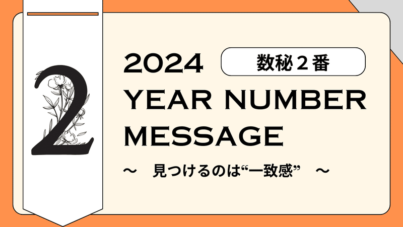 2024年イヤーナンバー2番のメッセージ