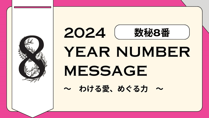 2024年イヤーナンバー8番のメッセージ