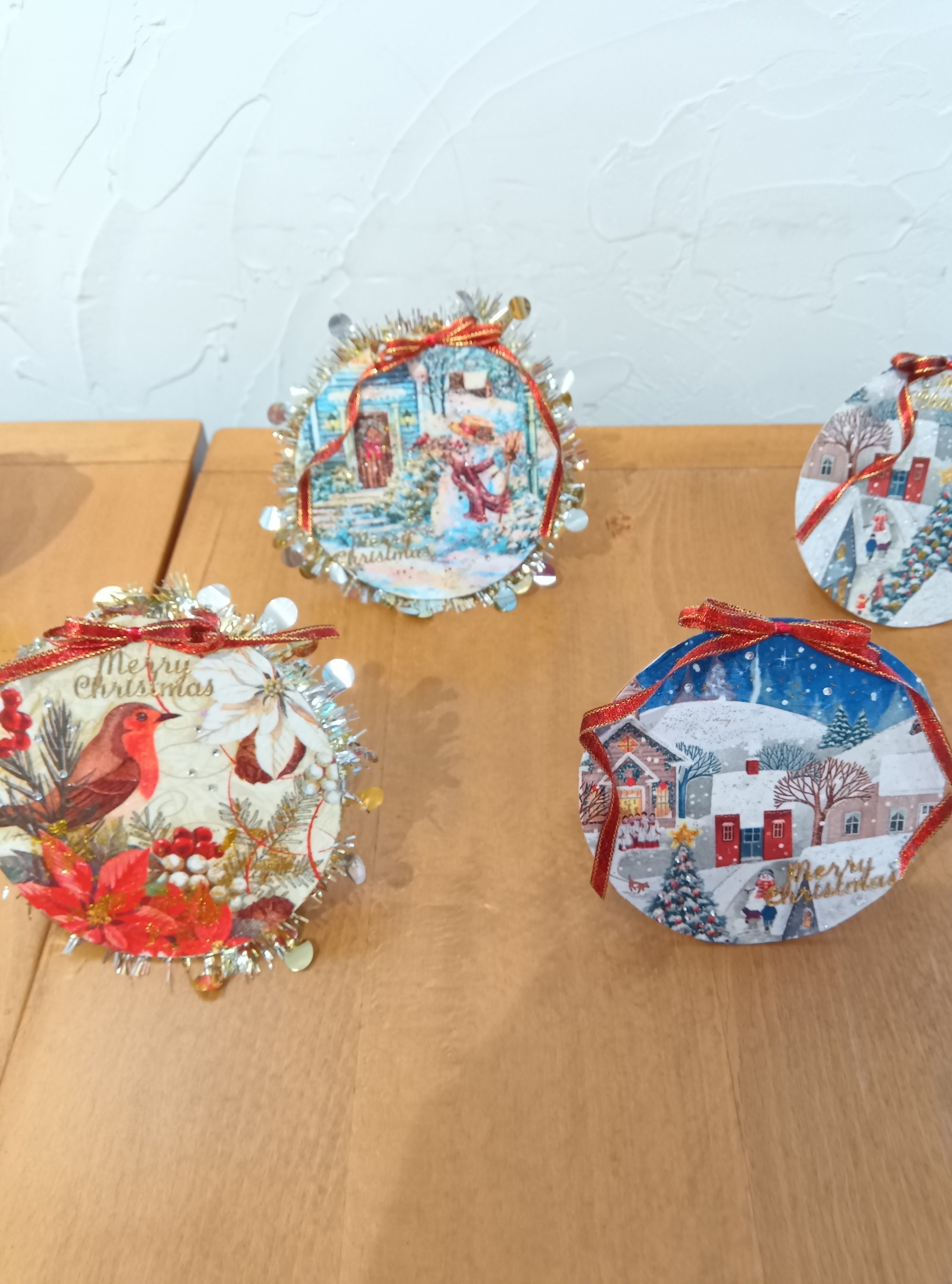 デコパージュ作品クリスマスボード 商品詳細画像