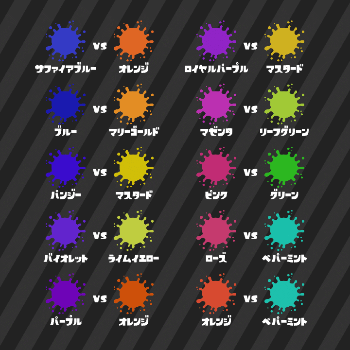スプラ3】 戦場を彩るインクカラーの選ばれやすさを調査しました