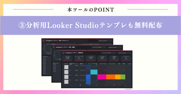 分析用Looker Studio（旧Googleデータポータル）テンプレも無料で配布！