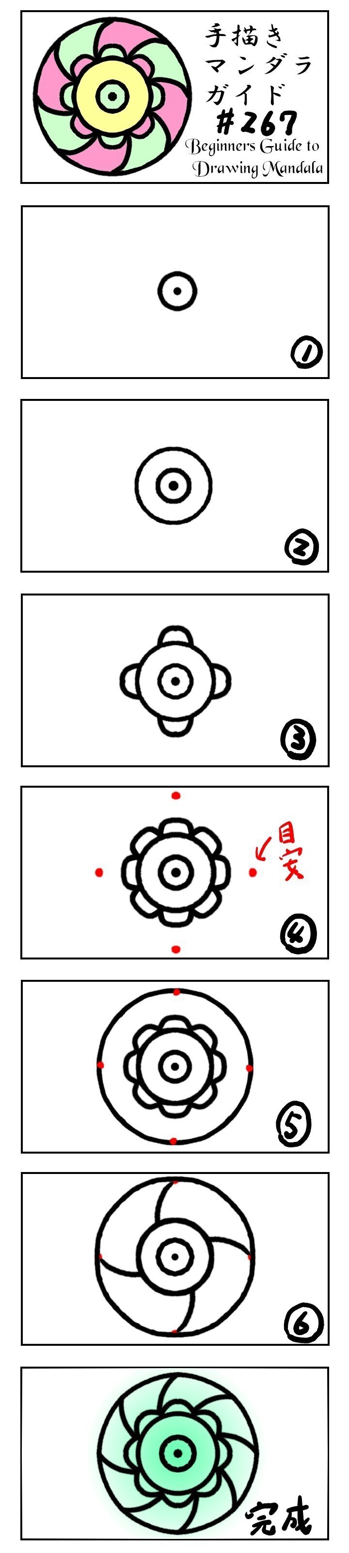 手描きマンダラの作成ガイド#266~#270 ｜tamdam
