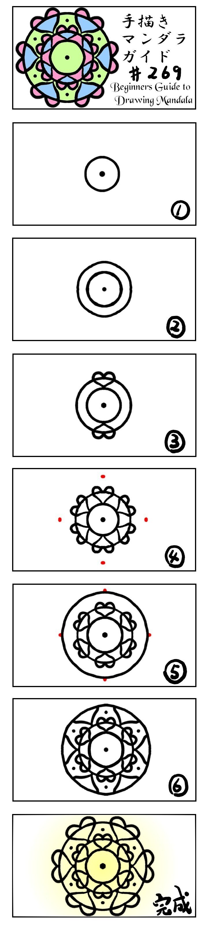 手描きマンダラの作成ガイド#266~#270 ｜tamdam