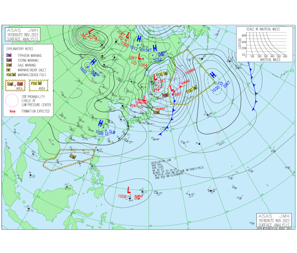 03時の実況天気図