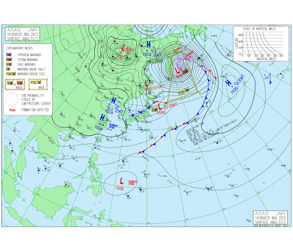 03時の実況天気図