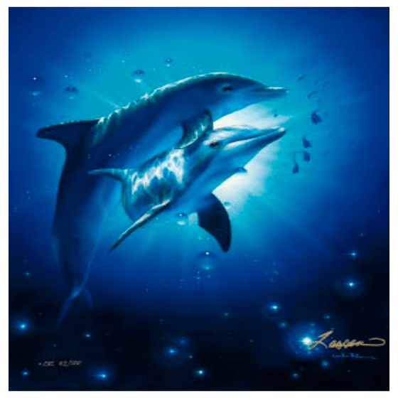 クリスチャン・ラッセン 版画 ミクスドメディア 「コンテントメント